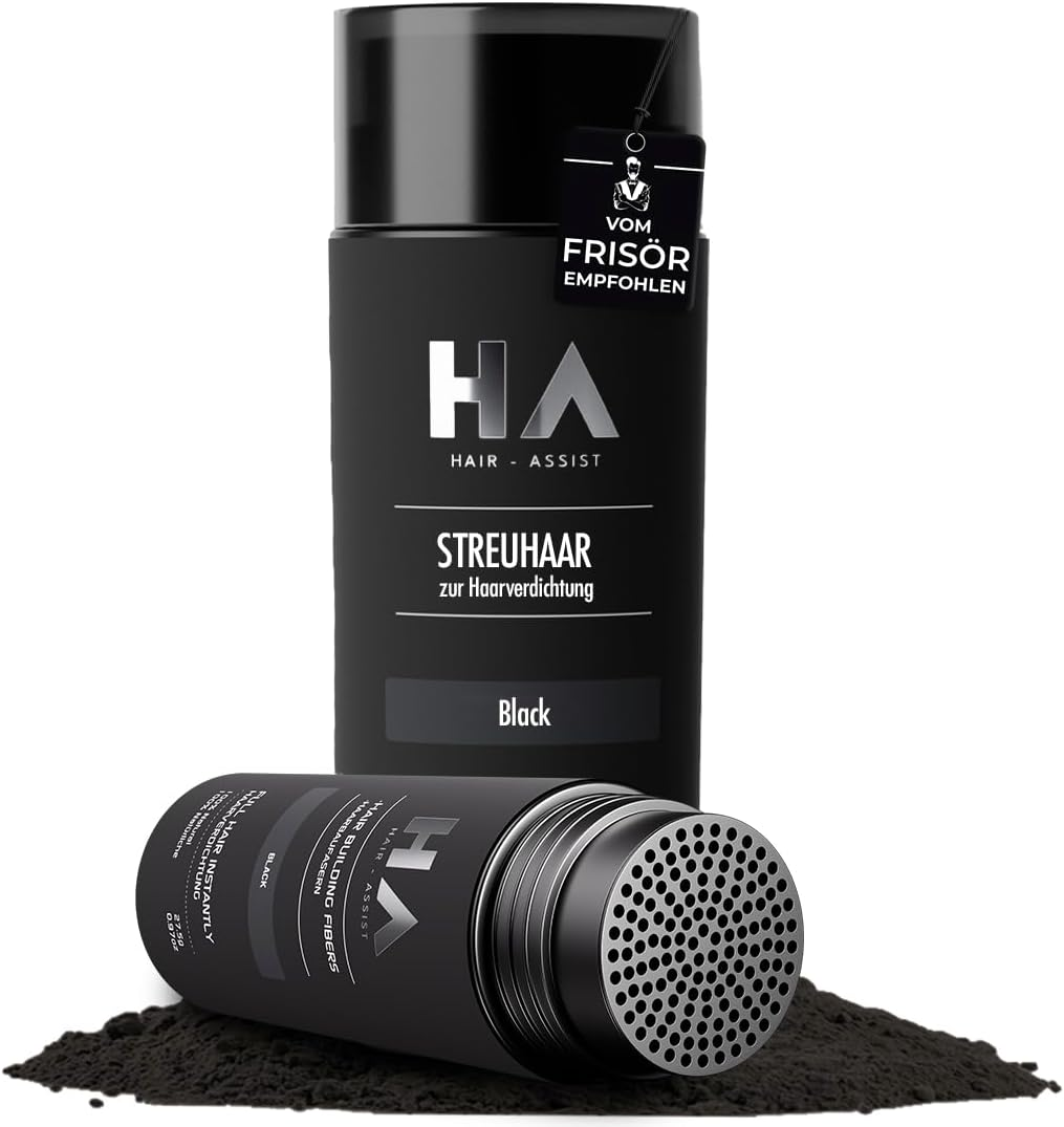 Hair-Assist Scattered Hair for Hair Thickening in Seconds [27.5G] Pouring Hair - Hair Thickener Effectively Conceals Hair Loss - Developed & Recommended by Hairdressers (Black, 27.5 G) image number 2