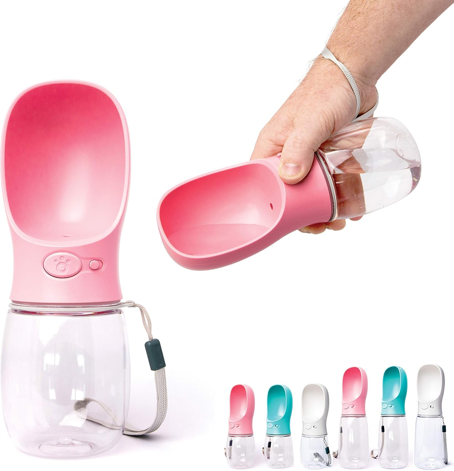 Zenify Pet Water Bottle for Dogs Drinking Waterer Feeder Bottles Portable Lead Leash Dispenser Accessory Puppy Drink Pets Alternative to Travel Dog Bowl Large (550Ml (M/L), Blue)