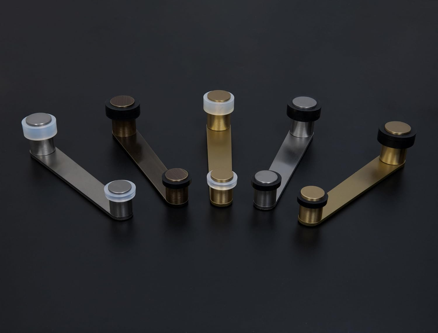 Door Stop with Rotating Holder for Door Thickness up to 100 Mm Brass Includes Screw and Dowel Ref I-253 EVI Fittings (Brass Old Leather - Rubber) image number 6