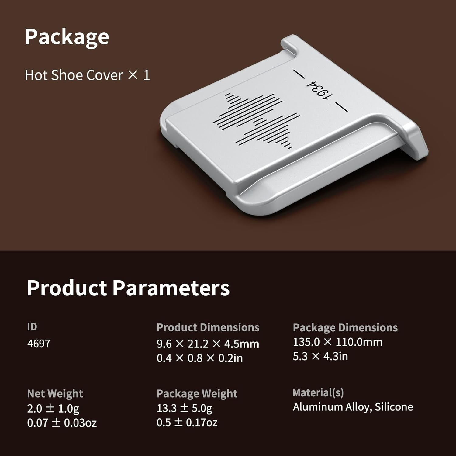 SMALLRIG Hot Shoe Cover for FUJIFILM Cameras, for FUJIFILM X-T3/X-H2/X-H2S/X-S20/X-E4/X-E3/X-Pro3/X100Vi/X100V/X100F/Gfx50R/Gfx100S/Gfx100Ii (Silver) - 4697