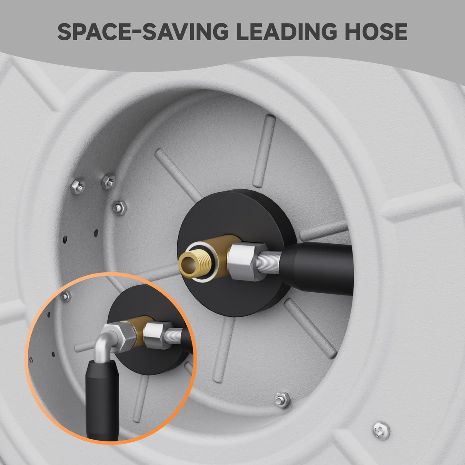 Giraffe Tools Retractable Pressure Washer Hose Reel, 1/4" X 20 M Heavy Duty Power Washer Reel, Any Length Lock, Auto Rewind, Wall Mounted, 3200 PSI image number 2