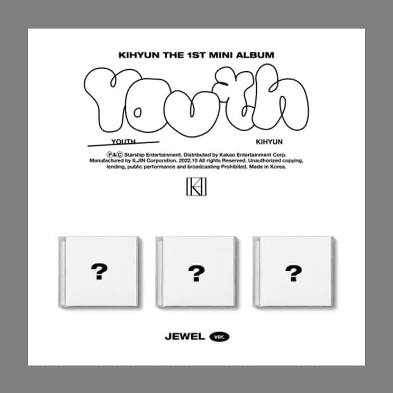 KIHYUN YOUTH 1St Mini Album Jewel Version 3 Version SET Cd+1P Mini Poster on Pack+16P Photobook+1P Photocard+Tracking Sealed image number 6