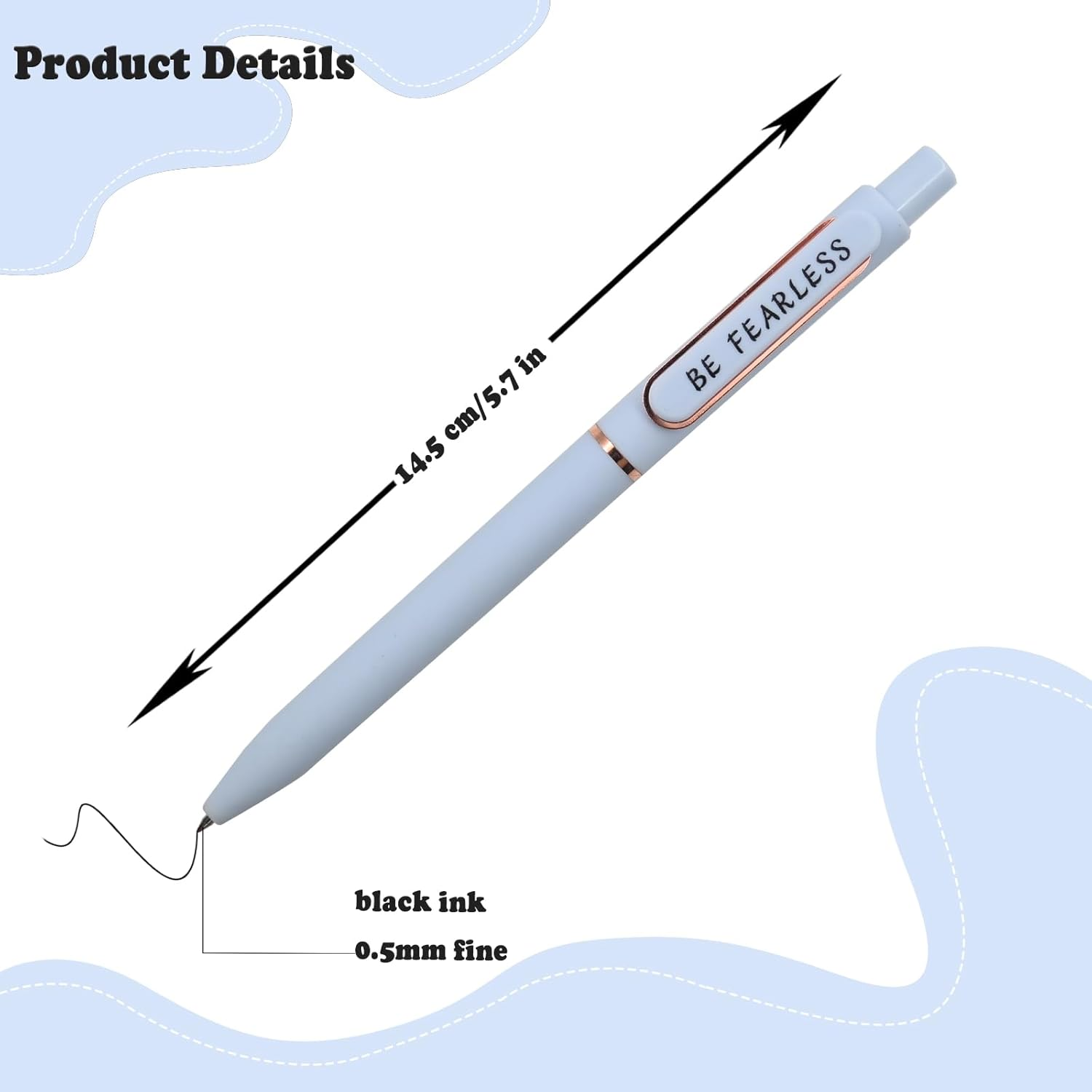 5 PCS Inspirational Neutral Pen, Motivational Pen for Women, 0.5MM Fine Ballpoint Pen, Female Business Quick Drying Ink Pens, Office School Supplies Gifts for Women image number 4