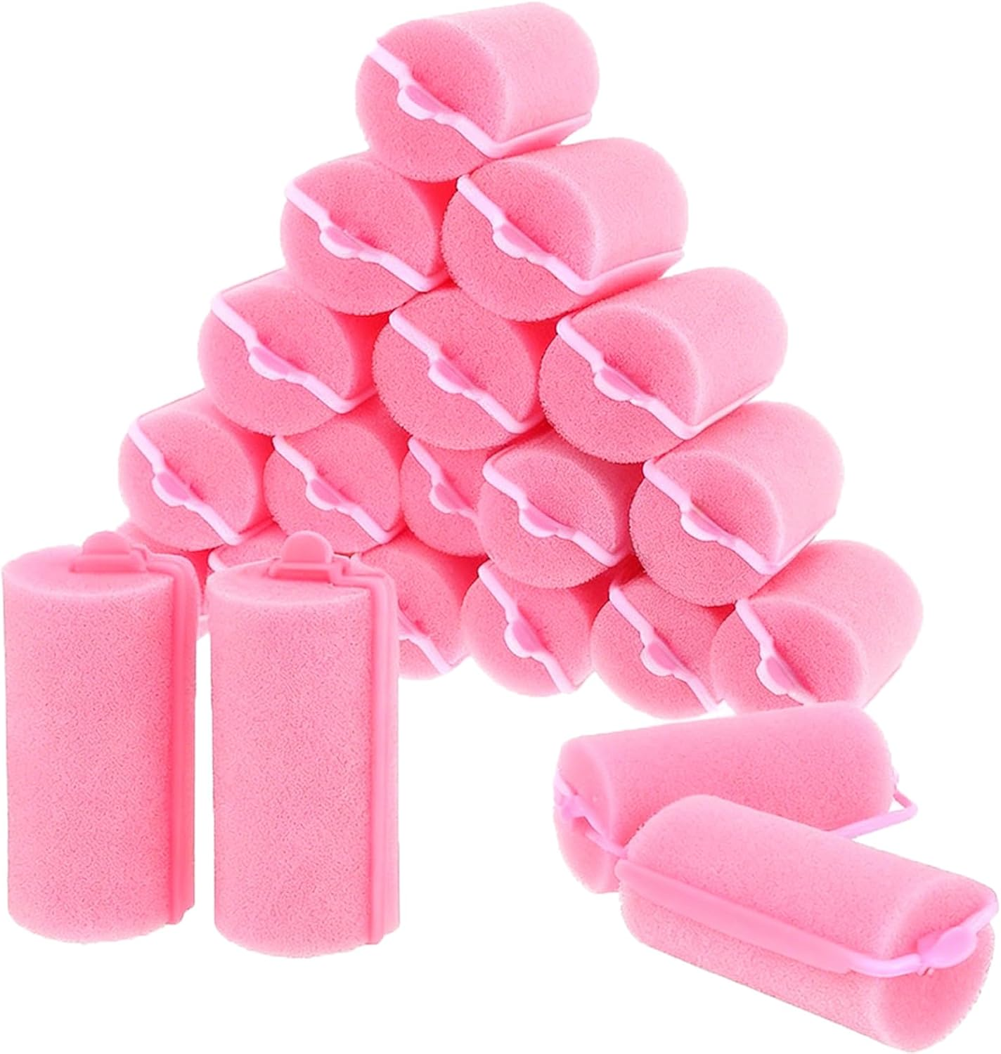 24Pcs Foam Hair Rollers, Sponge Hair Rollers Flexible Sleeping Curlers Soft Hairdressing Curlers, Curvy Wavy Hairstyle Curling Styling Tools Use for Long Short Ladies and Children image number 1