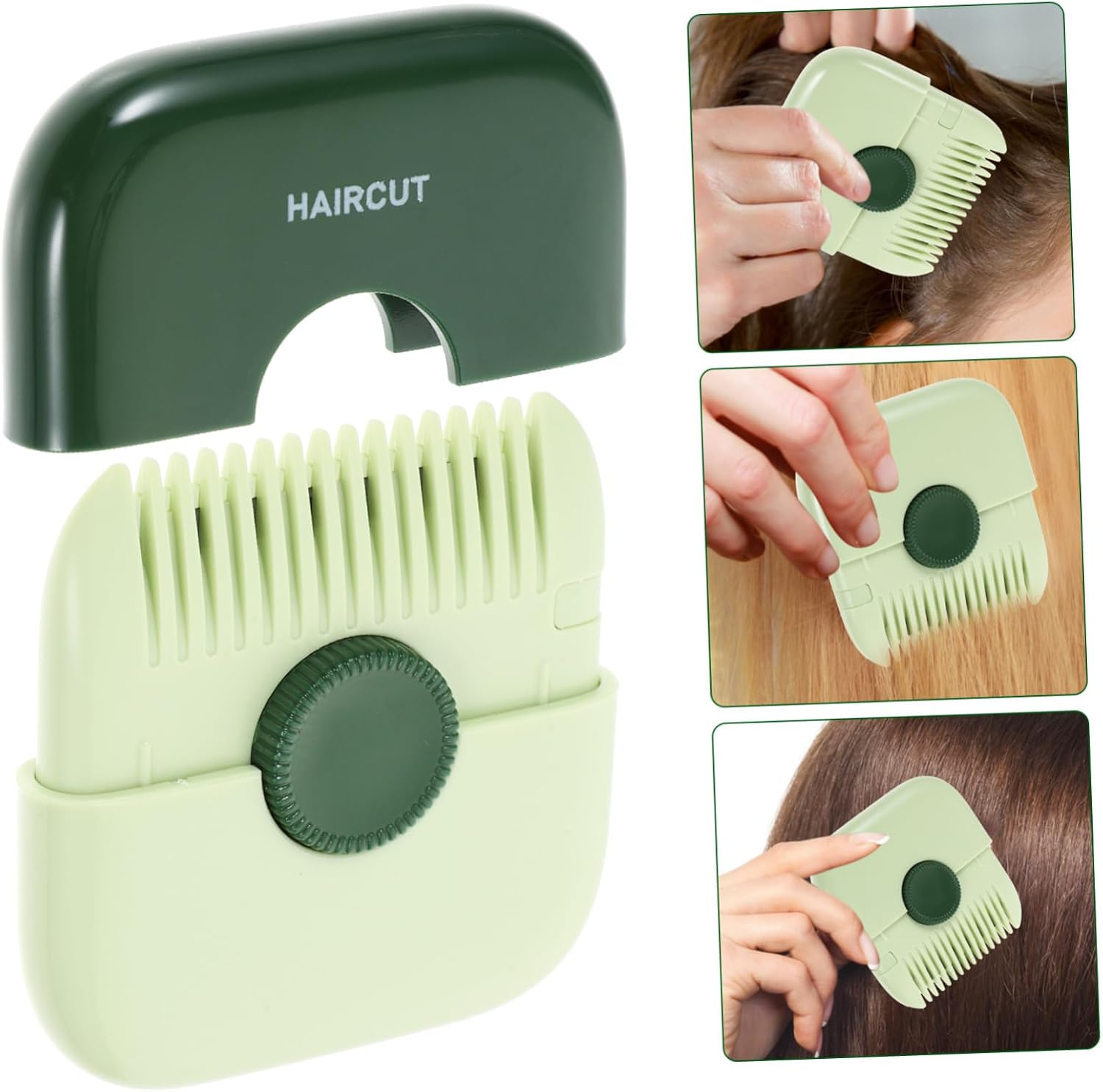 NULYLU Portable Hair Fringe Cutting Tool Hair Cutting Comb for Safe Trimming and Styling for Home and Salon Use and Material Avocado Green image number 4
