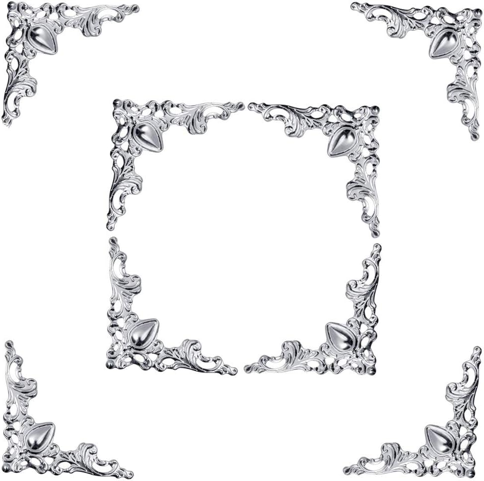 48 Solid Pure Copper Box Corner Protectors, Retro Table Edge Cover, Cabinet Furniture Decoration Edge Safety, Desktop Jewelry Box Corner Protectors (Bronze)