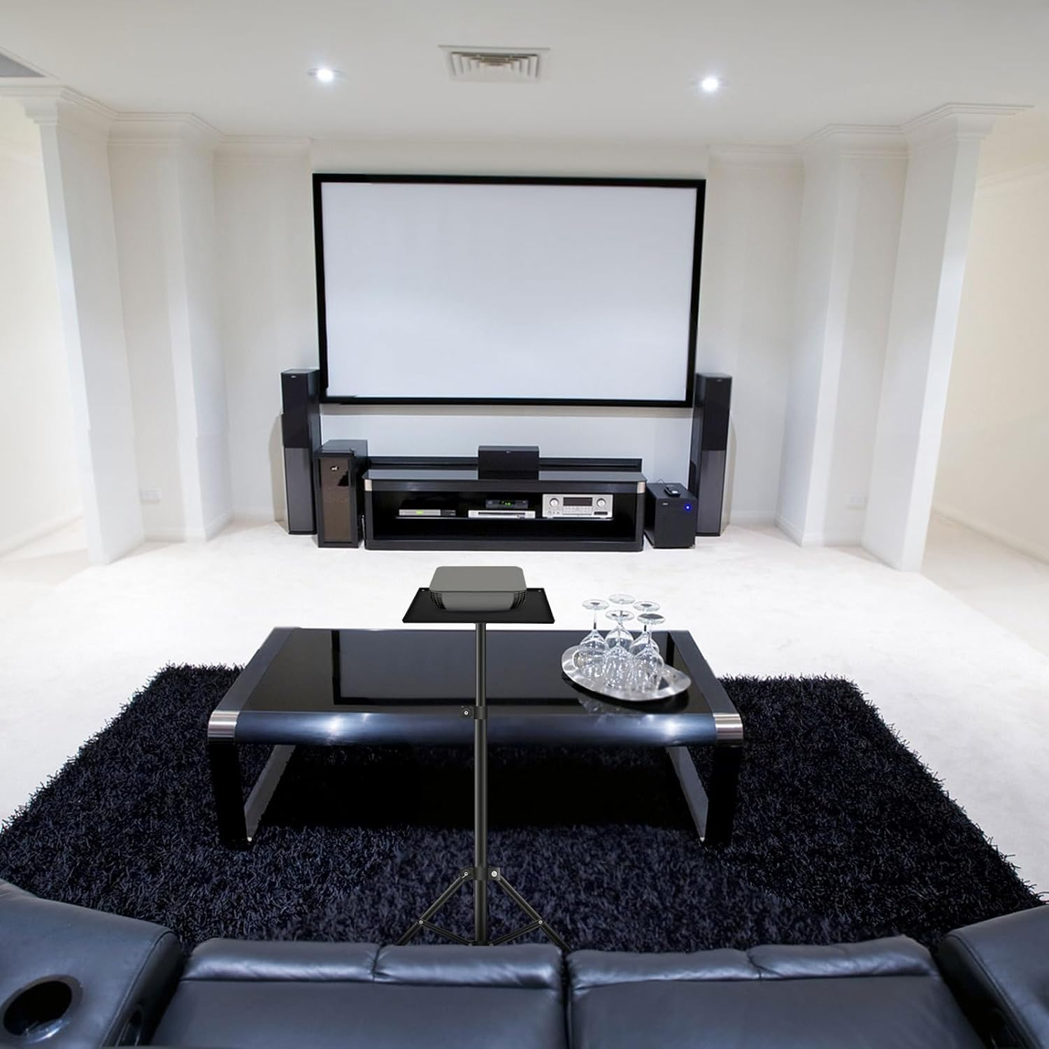 JOINPAYA Projector Stand Tray Plastic Pallet 25X18Cm with Tripod Attachment Holder for Office Desk Accessories Compatible with Projector Stand Accessories and Mounts Random Style image number 6