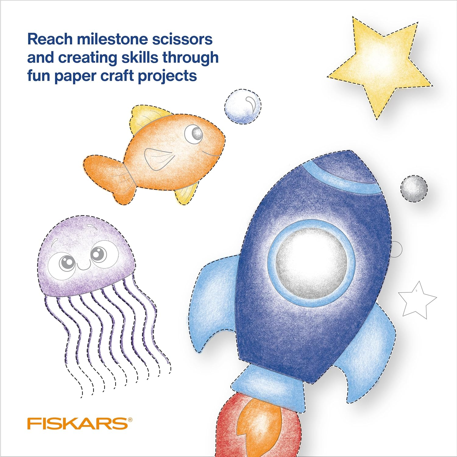 Fiskars Cut & Create Activity Book with 5In Kids Scissors - Gifts for Kids - Ages 4+ image number 4