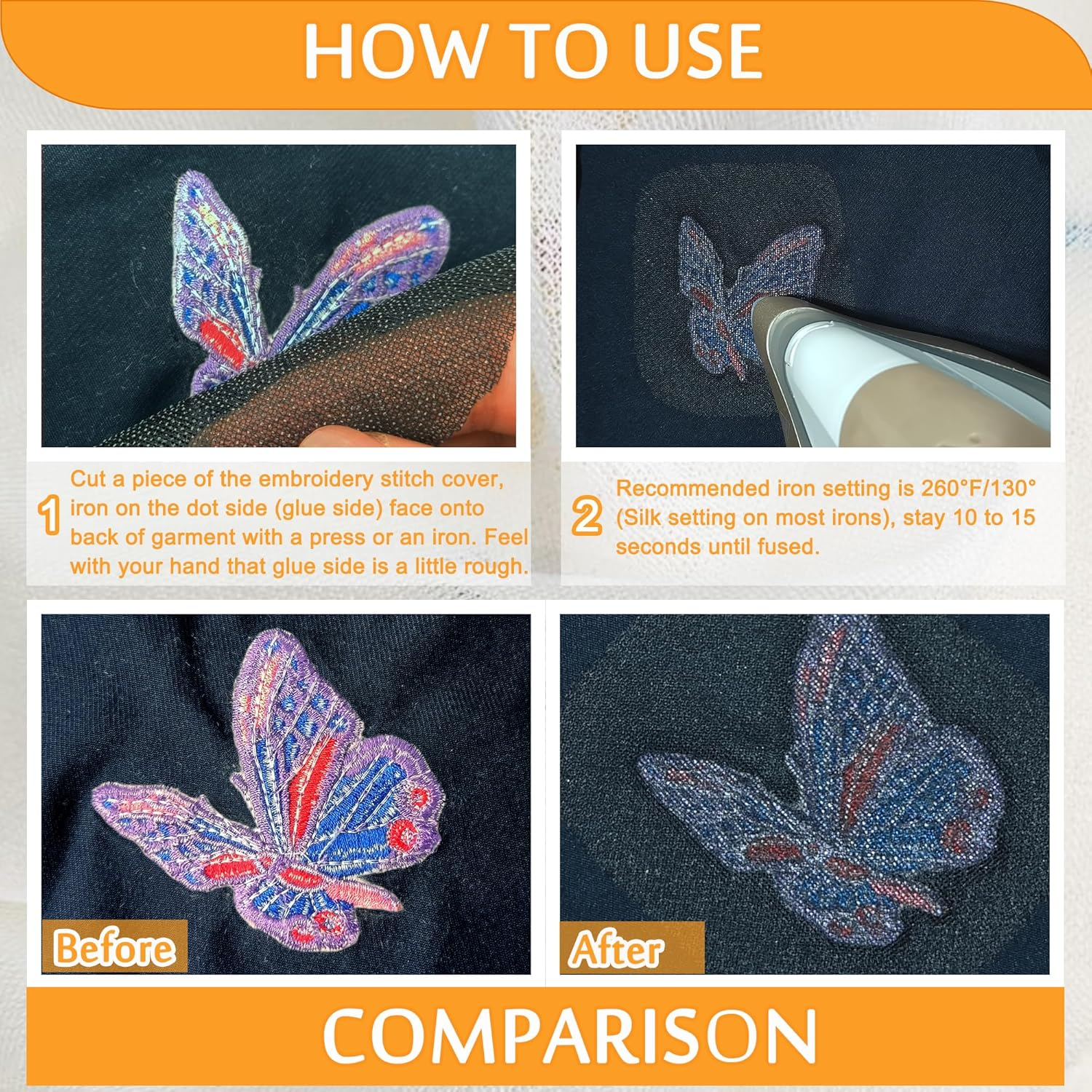 New Brothread Soft & Cozy Embroidery Stitch Cover 12"X10Yd (30.5Cmx9.1Meter) Fusible Light Weight Stabilizer Covering Scratchy Stitches - Black