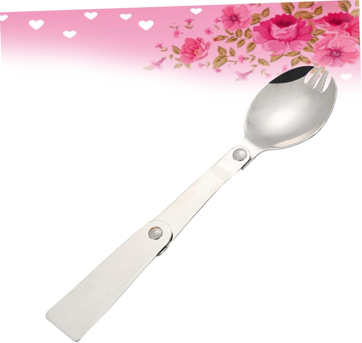 BESPORTBLE Stainless Steel Foldable Spoon Cutlery Travel Picnic Outdoor Activities Portable Tableware Camping Accessories