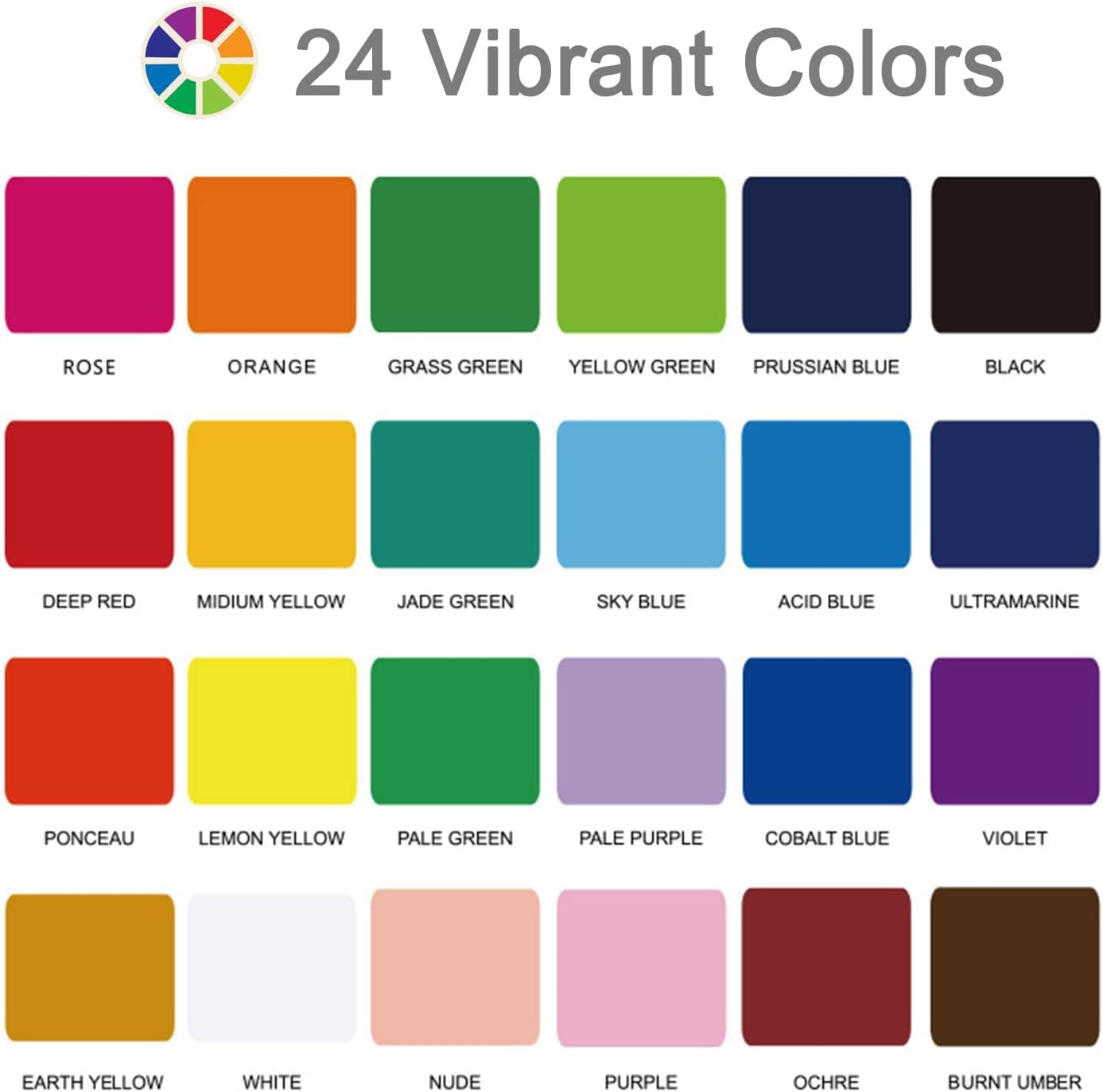 Gouache Paint Set, Unique Jelly Cup Design, Non-Toxic, Guache for Canvas Watercolor Paper - Perfect Beginners, Students, Artists 24 Colors X 30Ml/1Oz