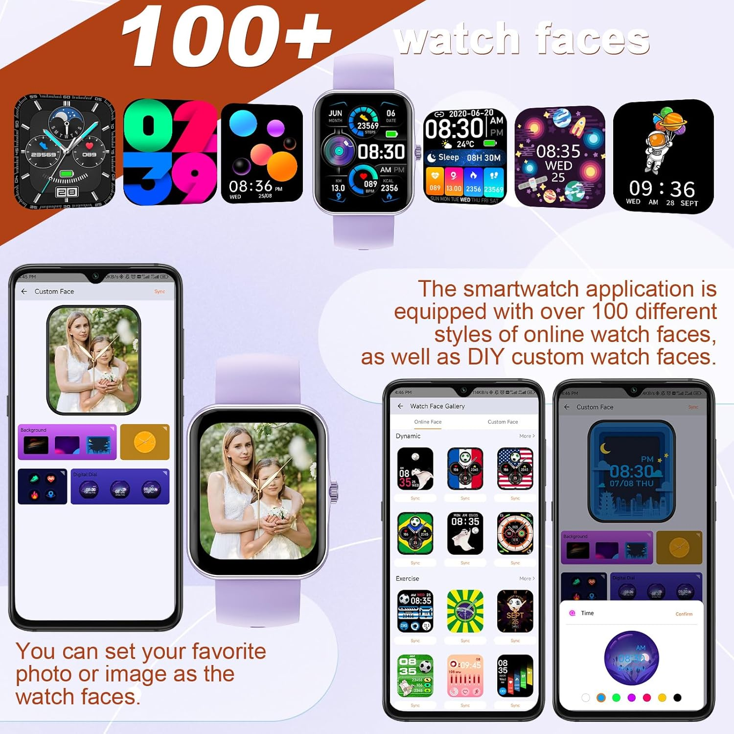 Smart Fitness Tracker Watch for Childrens, Kids Cute Sport Smartwatch with Heart Rate Blood Oxygen 37 Exercise Modes Step Counter Phone Calls Siri Recall App Notifications Music Calculator Alarms image number 5