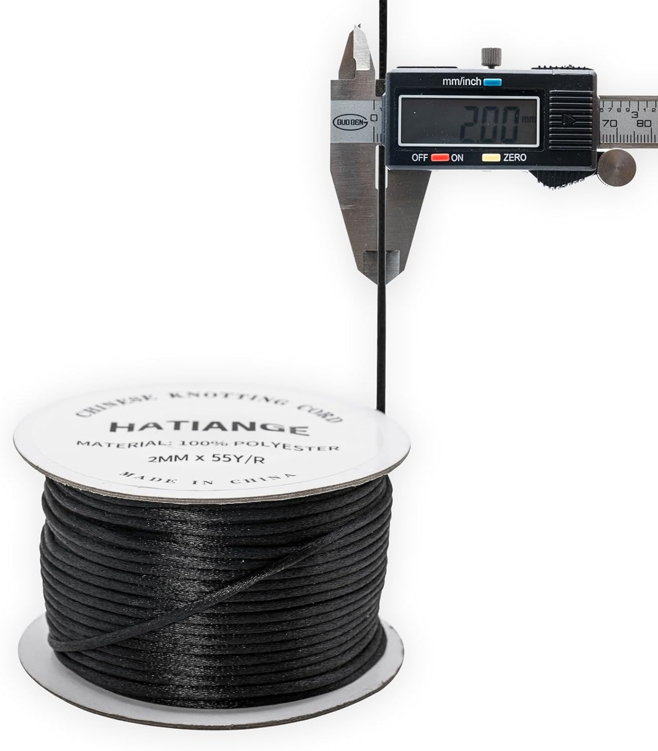 2Mm Black Satin Rattail Cord String for Jewelry Making Bracelet Necklaces Beading Thread Macrame Chinese Knot Craft -50Meters image number 1