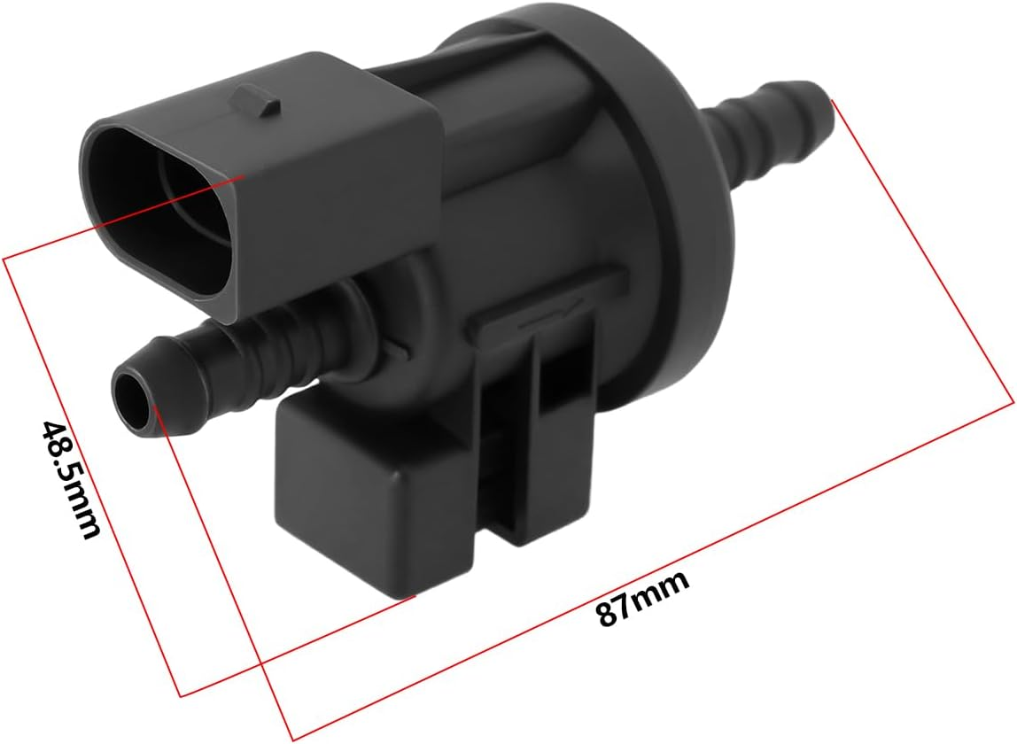 Emsea 1PC Car Vapor Canister Purge Valve Solenoid Vent Valve 0280142432 06E906517A Compatible with Jetta Compatible with Golf Black image number 6