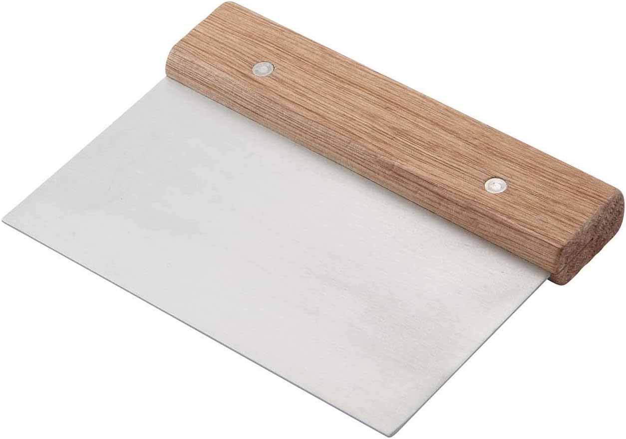 Winco Stainless Steel Dough Scraper with Wood Handle image number 3