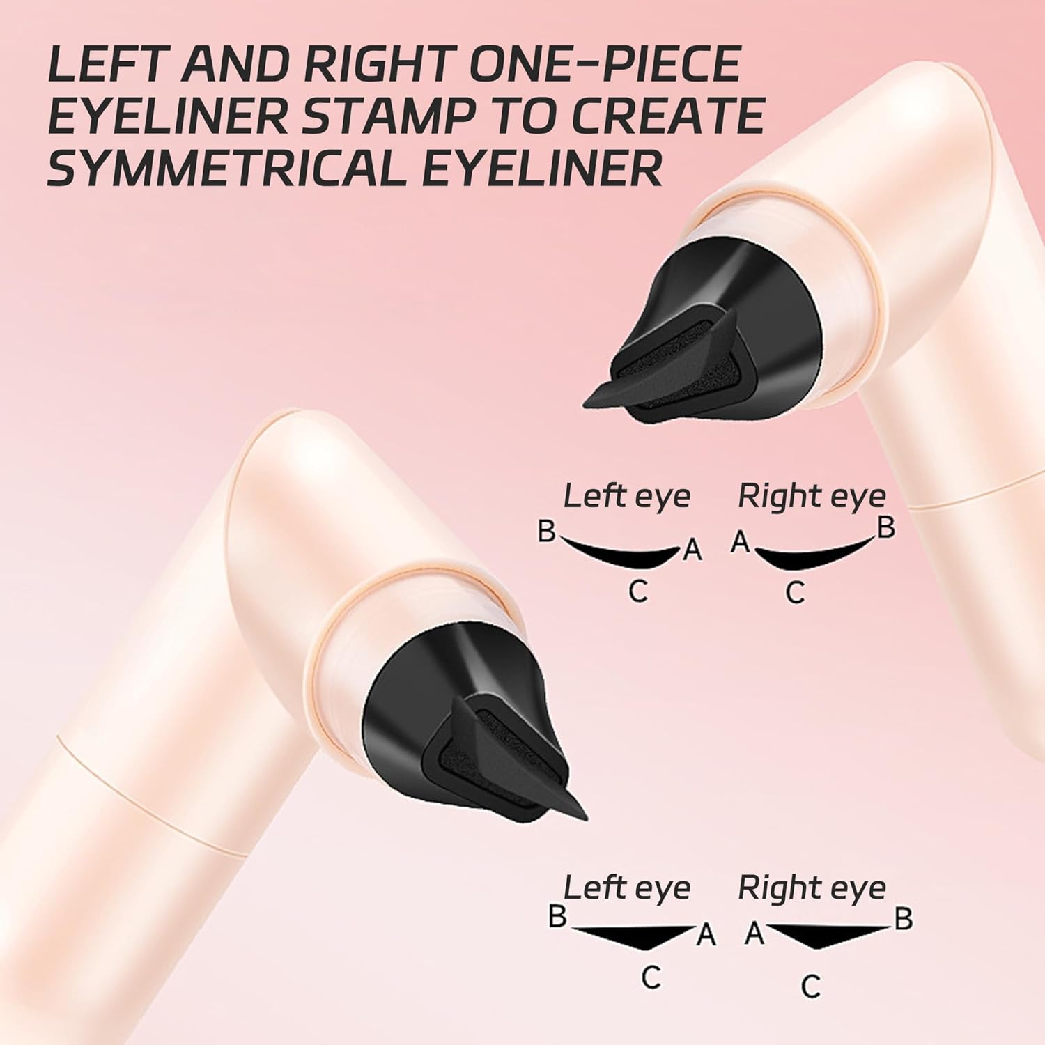 2Pcs Winged Eyeliner Stamp Pen - Symmetrical Winged Liner Stamp with Smudge-Proof Formula, Water-Resistant & Quick-Dry for Beginners, for Beginners Student (Black) image number 5