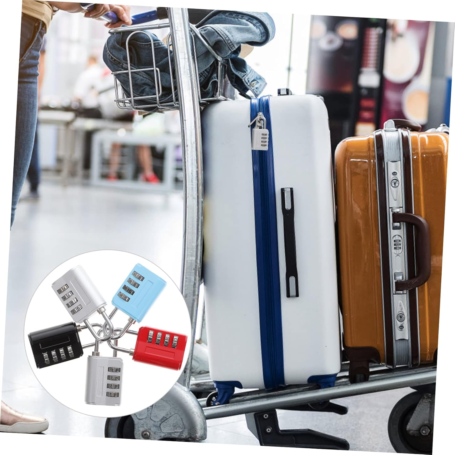 COLLBATH 5Pcs Zinc Alloy Padlock Digit Number Password Lock for Luggage Suitcase Cabinet Travel image number 2