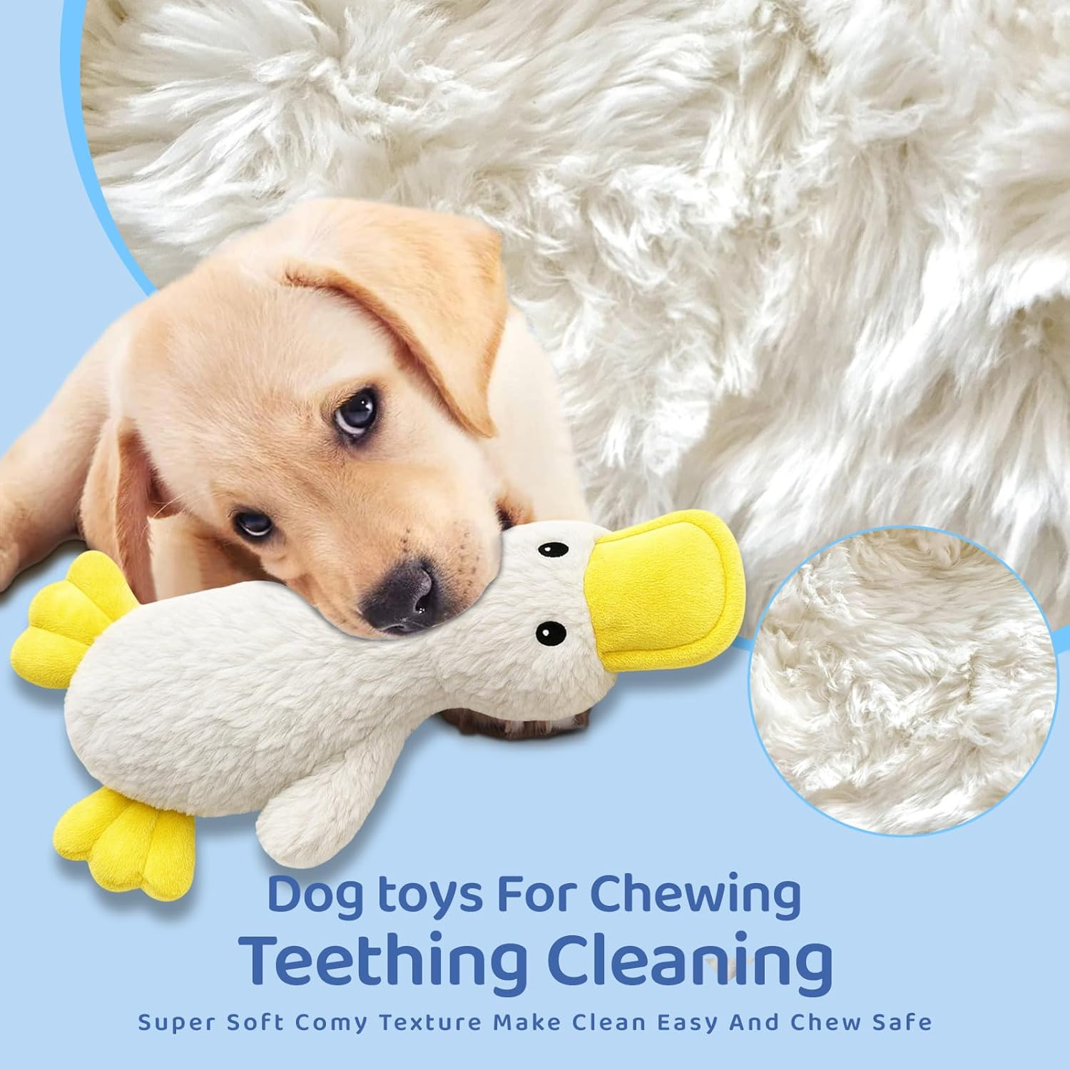 Dog Duck Toys - Interactive Dog Toy, Soft Plush No Stuffing Crinkle Dog Chew Toys, Cute Squeaky Puppy Toy Pet Supplies for Small Medium and Senior Pets Enrichment, Durable Birthday Gift image number 4