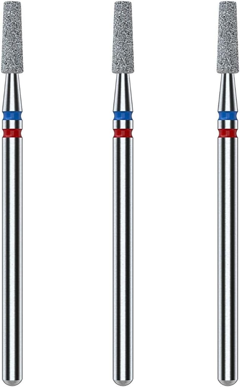 STALEKS PRO by Natury Nails Set of 3 Diamond Cutters Duo Cone Red Blue 2.5 X 8 Mm Cuticle Manicure Pedicure Cone Shape (Soft/Medium Grit) image number 4