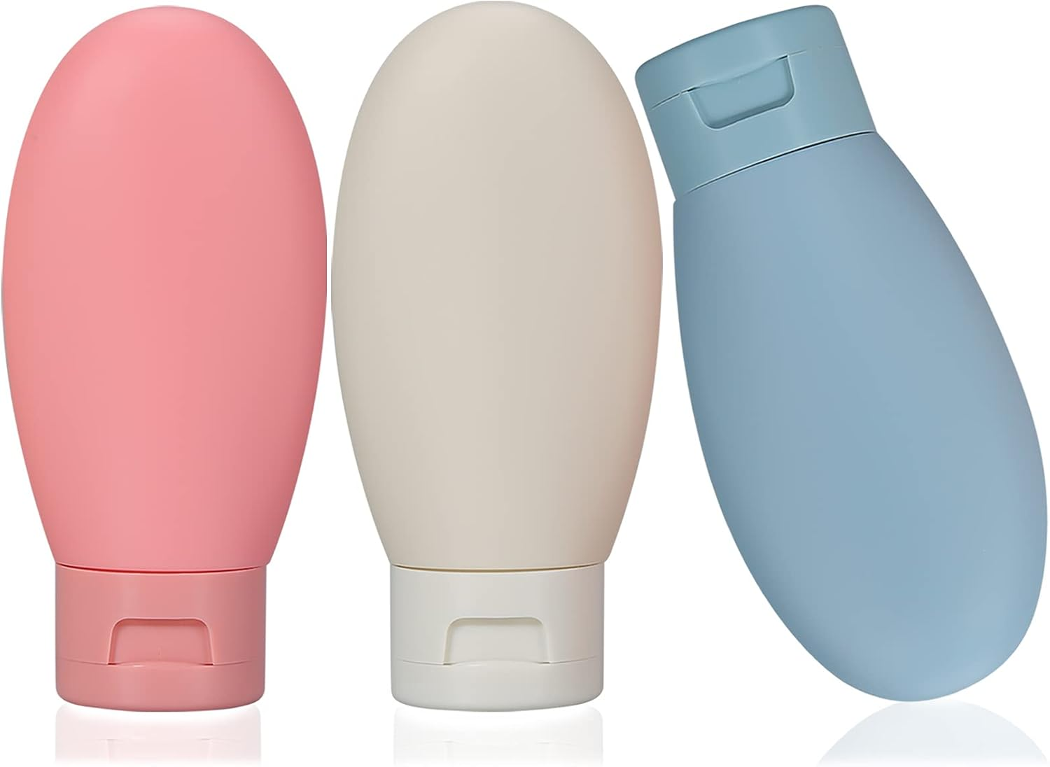 3 Pcs Travel Bottles Set,60Ml Travel Bottles & Containers,Small Mini Empty Plastic Squeeze Bottles for Travel Toiletries,Shampoo and Conditioner with Storage Bag image number 4