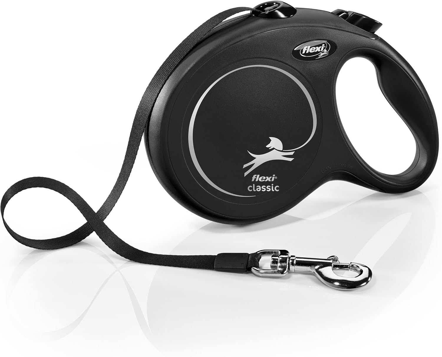 FLEXI New Classic Retractable Dog Leash (Tape) 26 Feet, Large, Black image number 3
