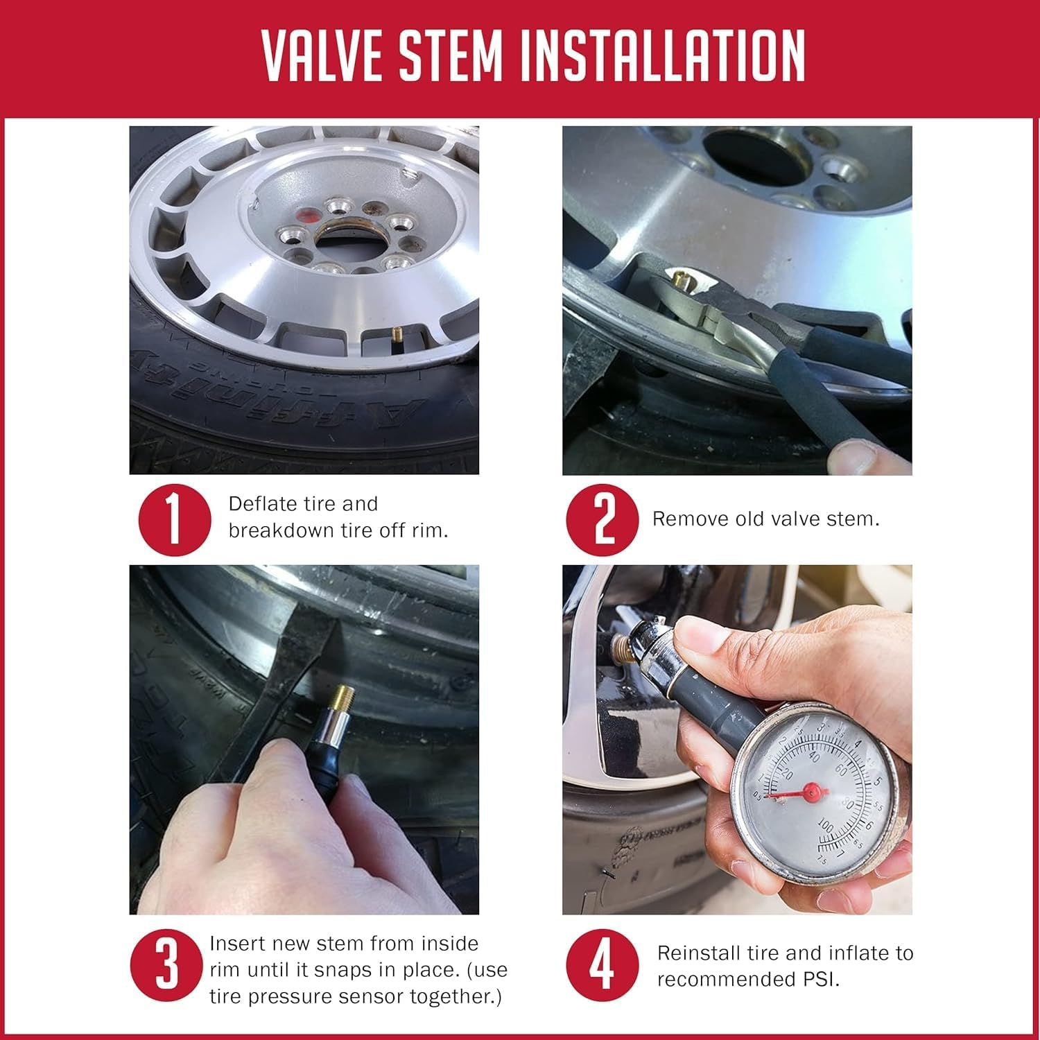 Wheel Accessories Parts PDQ Brand TPMS 12 PC OEM Sensor Service Kit Snap-In Tire Rubber Valve Stems Fits Jeep Cherokee 2014-Pres Ram 1500 2014-2017 1500 Classic 2019-Pres 2500 3500 2014-Pres image number 4