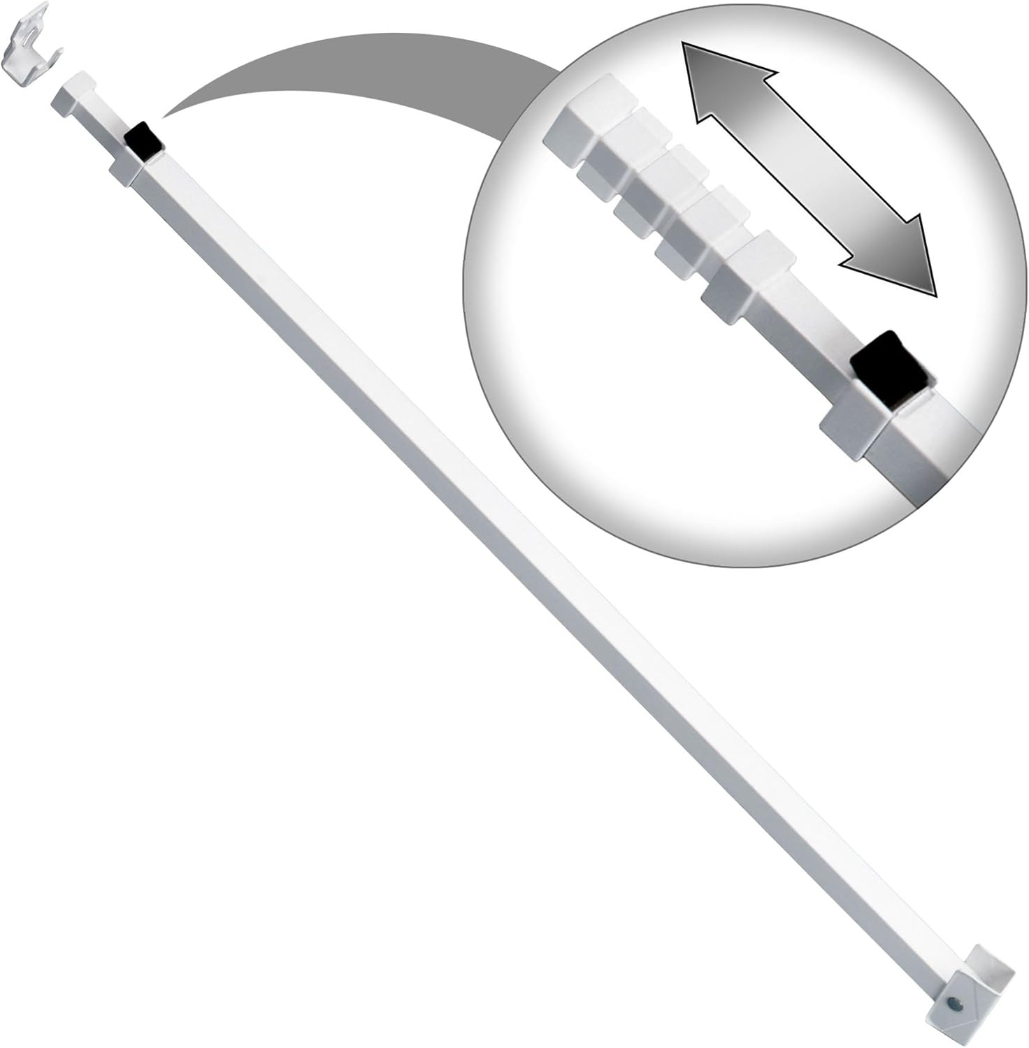 Ideal Security SK110 Patio Door Security Bar with Child-Proof Lock, Adjustable 25-48 Inches for Ventilation, White image number 5