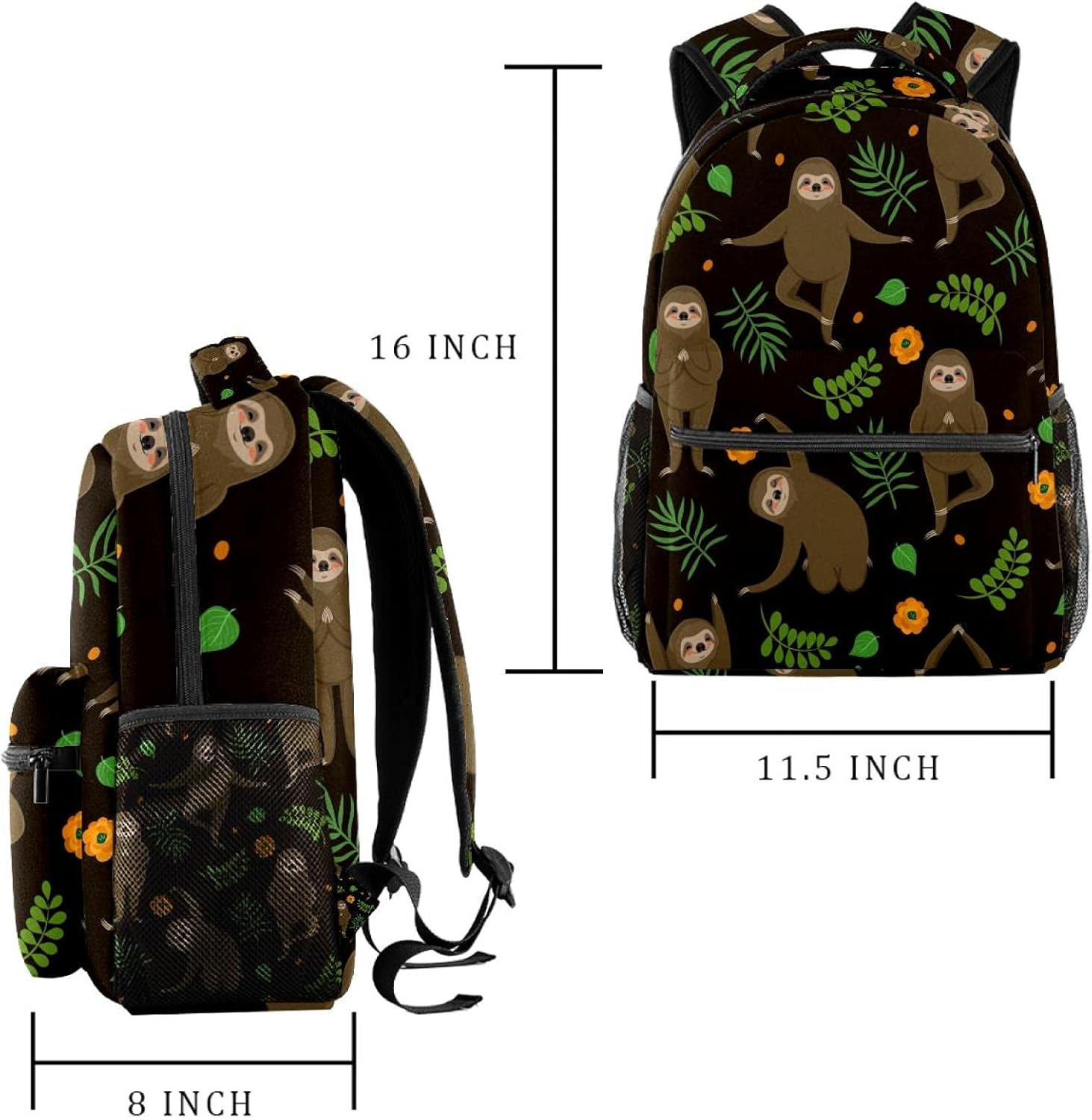 Sloth Yoga Backpack Students Shoulder Bags Travel Bag College School Tote Backpacks image number 1