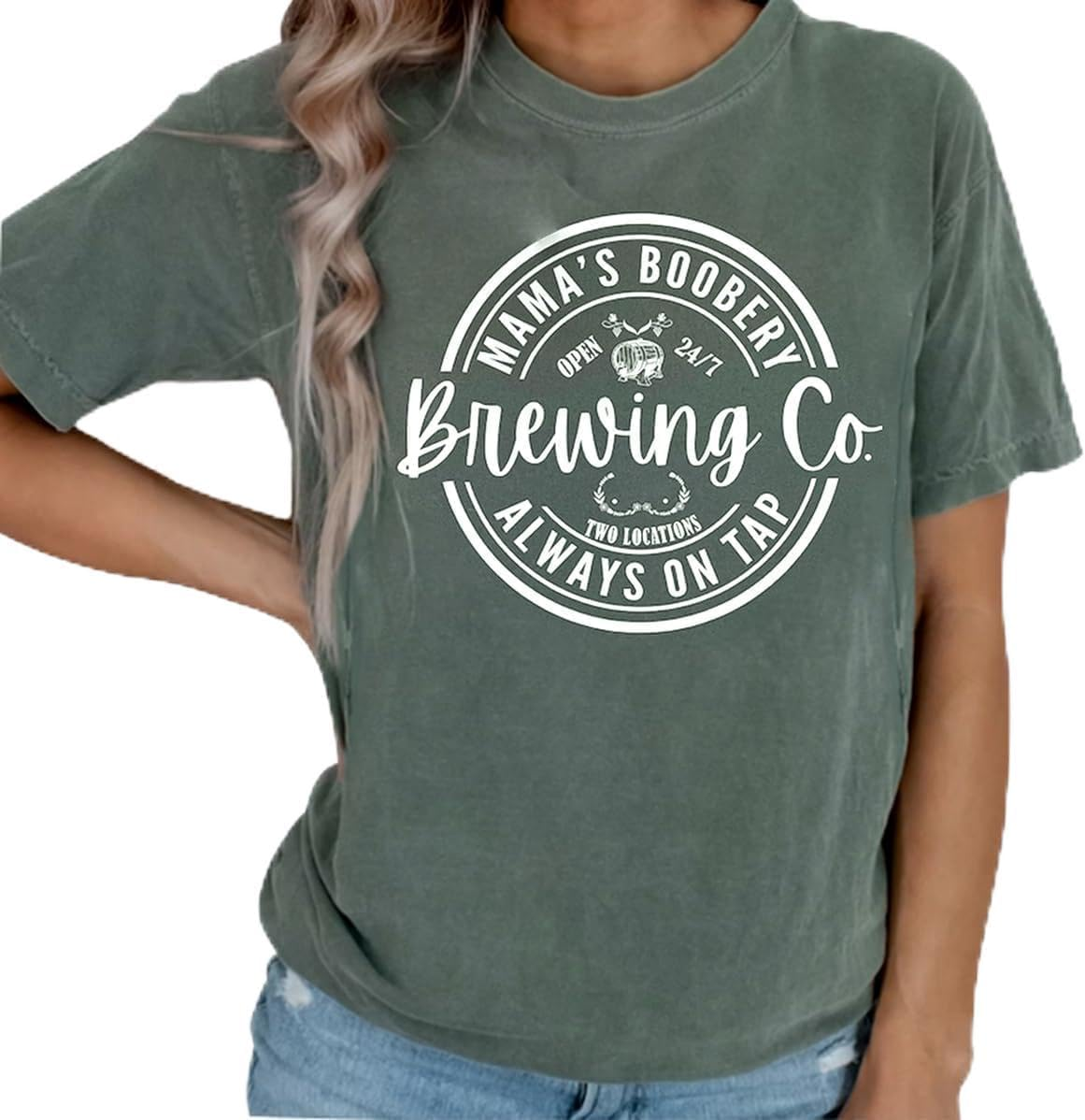 Women Maternity Shirt Comfort Breastfeeding Nursing Friendly Zip Tshirt Causal Mama'S Boobery Always on Tap Shirt