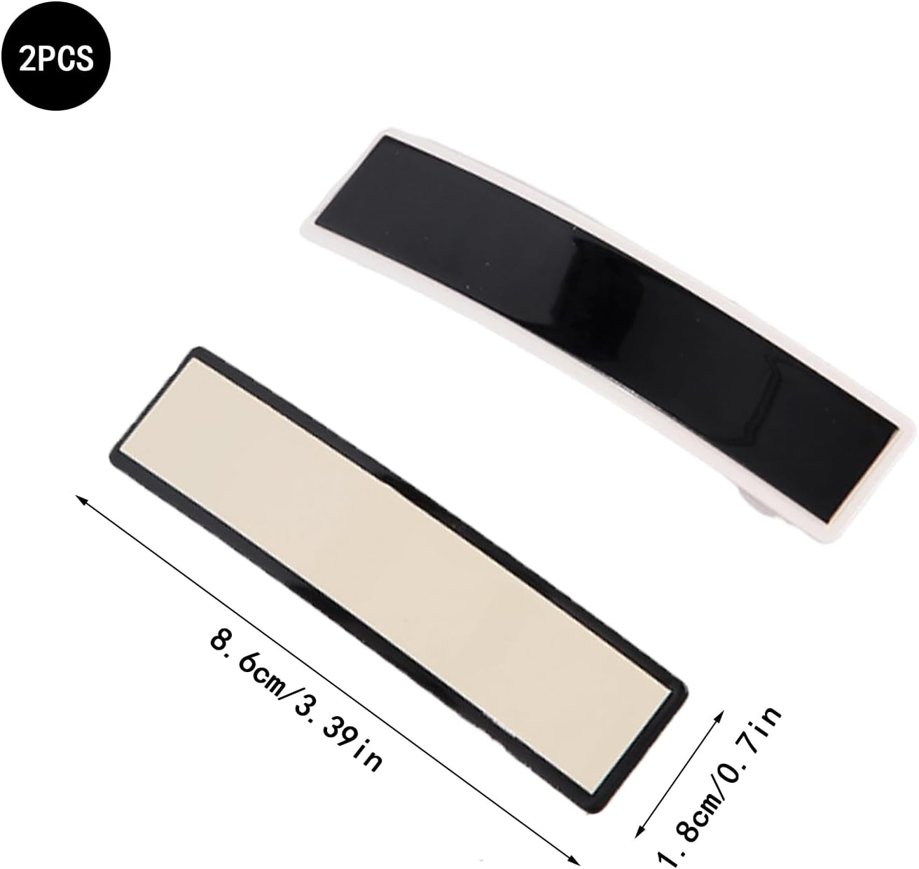 Pack of 2 Hair Clips, Vintage Hair Clips, Classic Hair Clips, French Hair Clips, Rectangular Hair Clips, Decorative Hair Clip, Large for Women and Girls image number 1