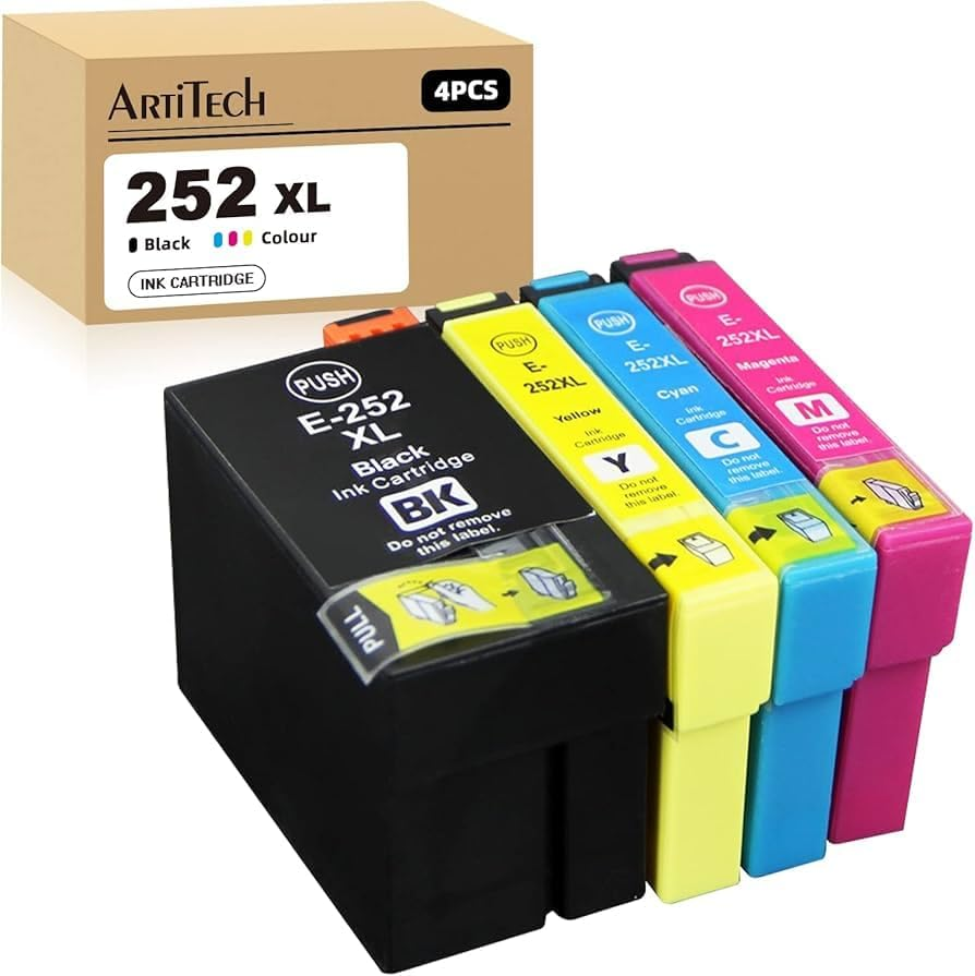 Compatible 20-Pack Generic 252XL Ink Cartridge, High-Yield for Epson Workforce WF-3620, WF-3640, WF-7720, WF-7710, WF-7610, Epson Ecotank, Printer Ink, XL, Black, Cyan, Magenta, Yellow image number 4