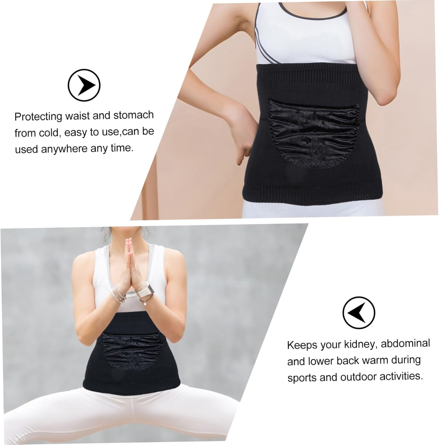 Warm Wool Hip Support Belt Pregnancy Belly Support Band for Lower Back Stomach Warming Protector image number 2