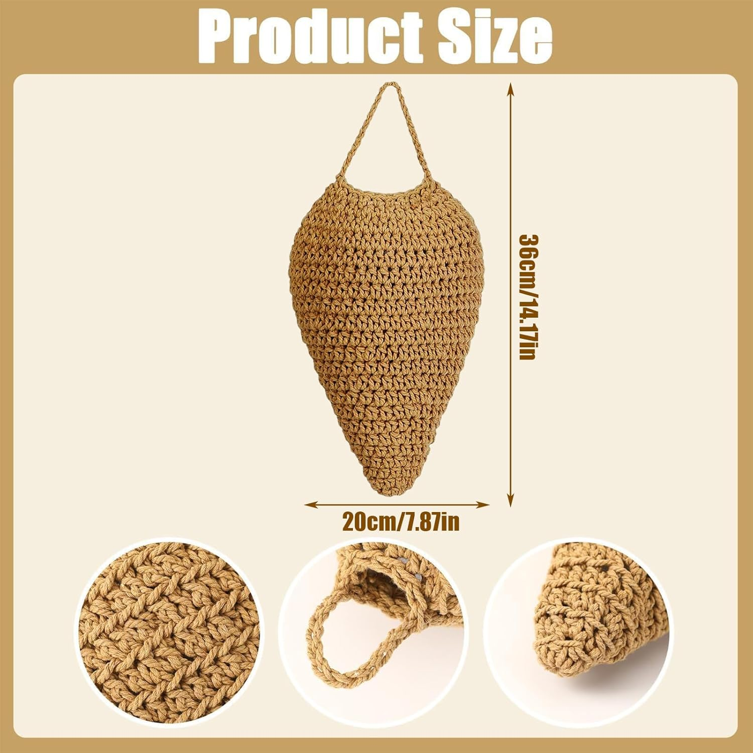 Decoy Wasp Nest,Fake Bee Hive - Artificial Crochet Decoration for Garden Porch Orchard Backyard Outdoor Farm Picnic Camping image number 6