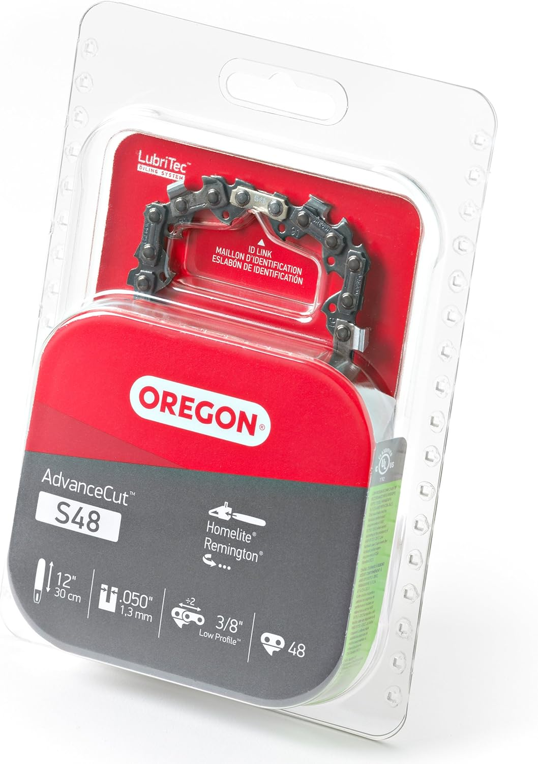Oregon S48 Advancecut Replacement Chainsaw Chain for 12-Inch Guide Bars, 48 Drive Links, Pitch: 3/8", .050" Gauge, Fits Craftsman, Homelite, and More