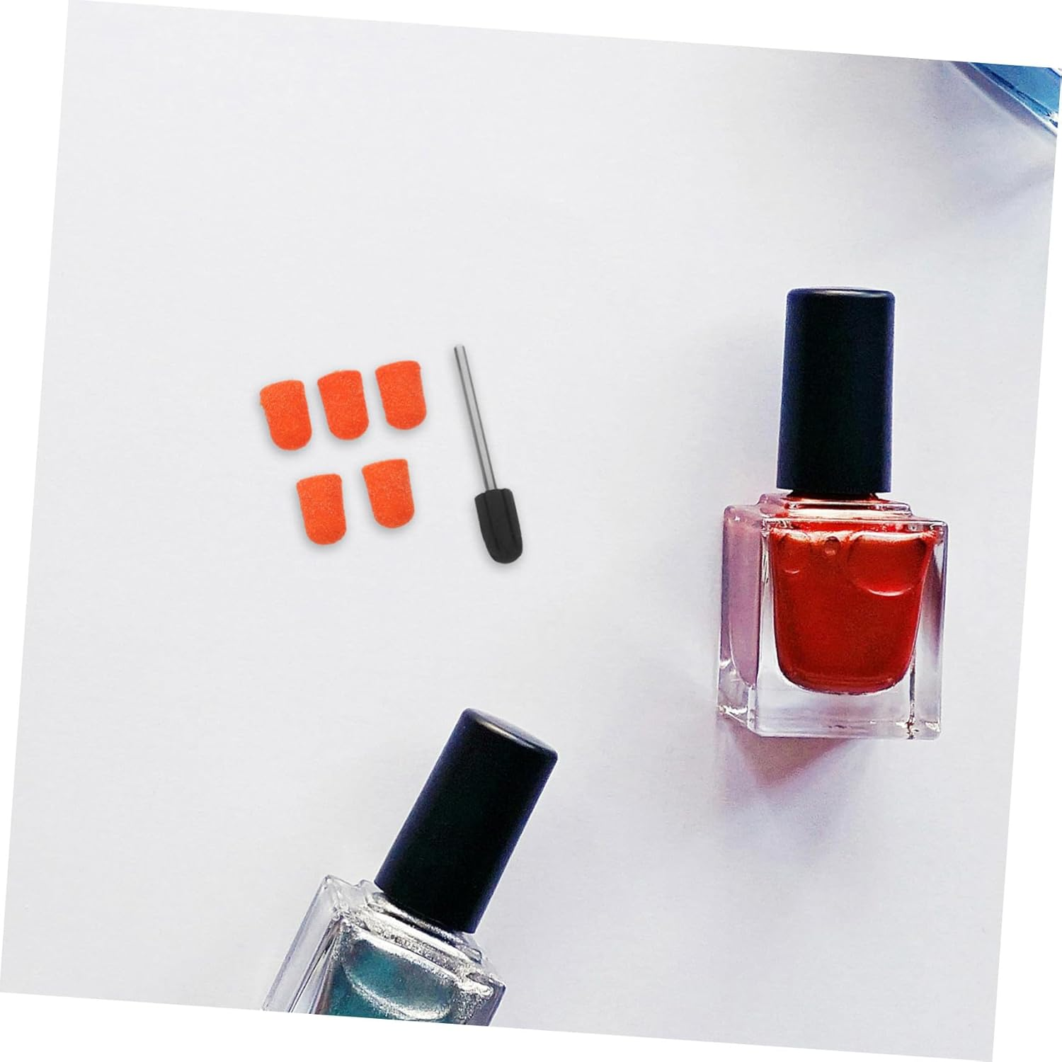 SAFIGLE 30 Sets Nail Files Sanding Belts Fine Grit Sanding Caps with Shaft for Manicure Pedicure Nail Sanding Tool Durable Portable Foot Care Home and Travel