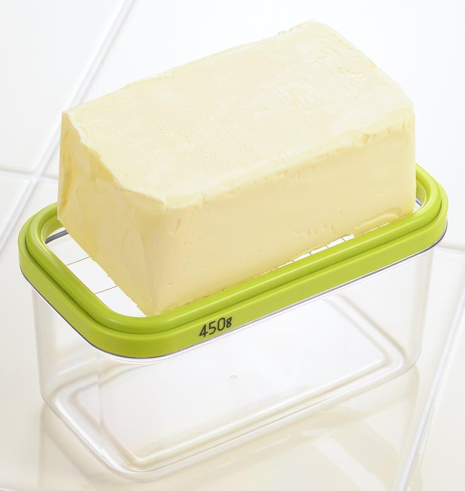 Yoshikawa Butter Case, 7.9 Oz (200/450 G) Butter Cutter, Made in Japan, 7.1 Oz (200 G) Cuts to Approx. 0.2 Oz (5 G), 10 G (450 G), Cut and Store as It Is Home Bakery Club SJ2088 image number 1