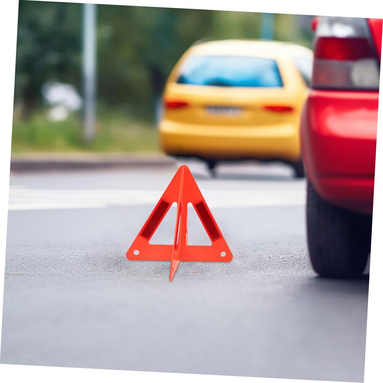 5Pcs Reflective Triangle Warning Sign Vehicles High Visibility Emergency Roadside Safety Triangles Portable Car Safety Reflectors for Night Driving and Breakdown Situations image number 2