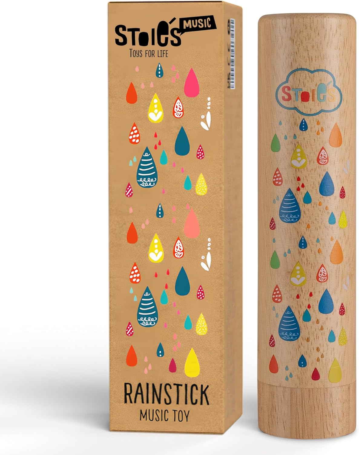Stoie'S Wooden Rain Stick Instrument for Kids, Support Music Exploration, Coordination and Rhythm Baby Toy, Soothing Sound for Sensory Play, Durable Rainmaker of Kid-Friendly Size, 1 Pack image number 5