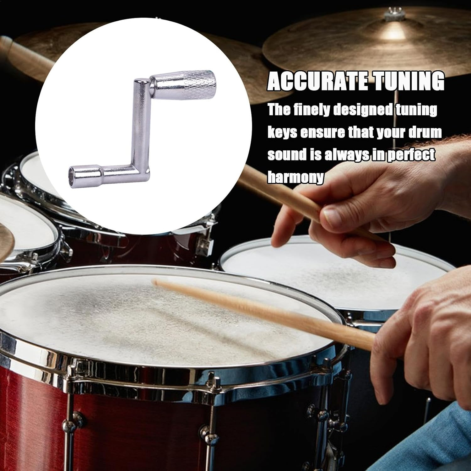 Drum Tuning Tool - Metal Drum Tuning Key | Precise Alloy Drum Key Tool, Portable Metal Drum Tuning Key for Acoustic and Electronic Drums image number 3