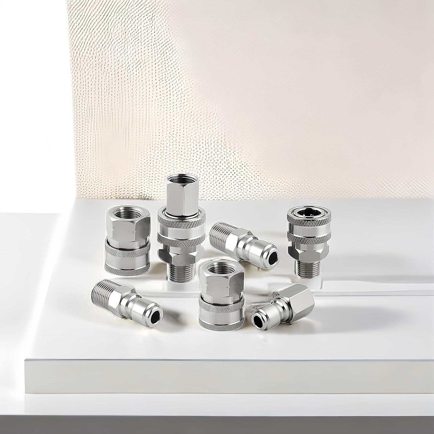 Raincovo Pressure Washer Quick Connect 3/8 Inch, Pressure Washer Fittings, Stainless Steel Adapter Set, Female and Male Thread, 8 Pieces image number 4