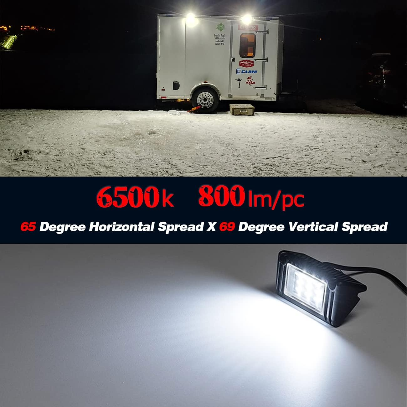 Chelhead RV Exterior Lights, 12V DC Low Current Led RV Porch Light Aluminum Base Led Scene Lighting Compatible with RV Camper Trailers Porches Towing 5Th Wheels Utility Vehicles - White Housing image number 6