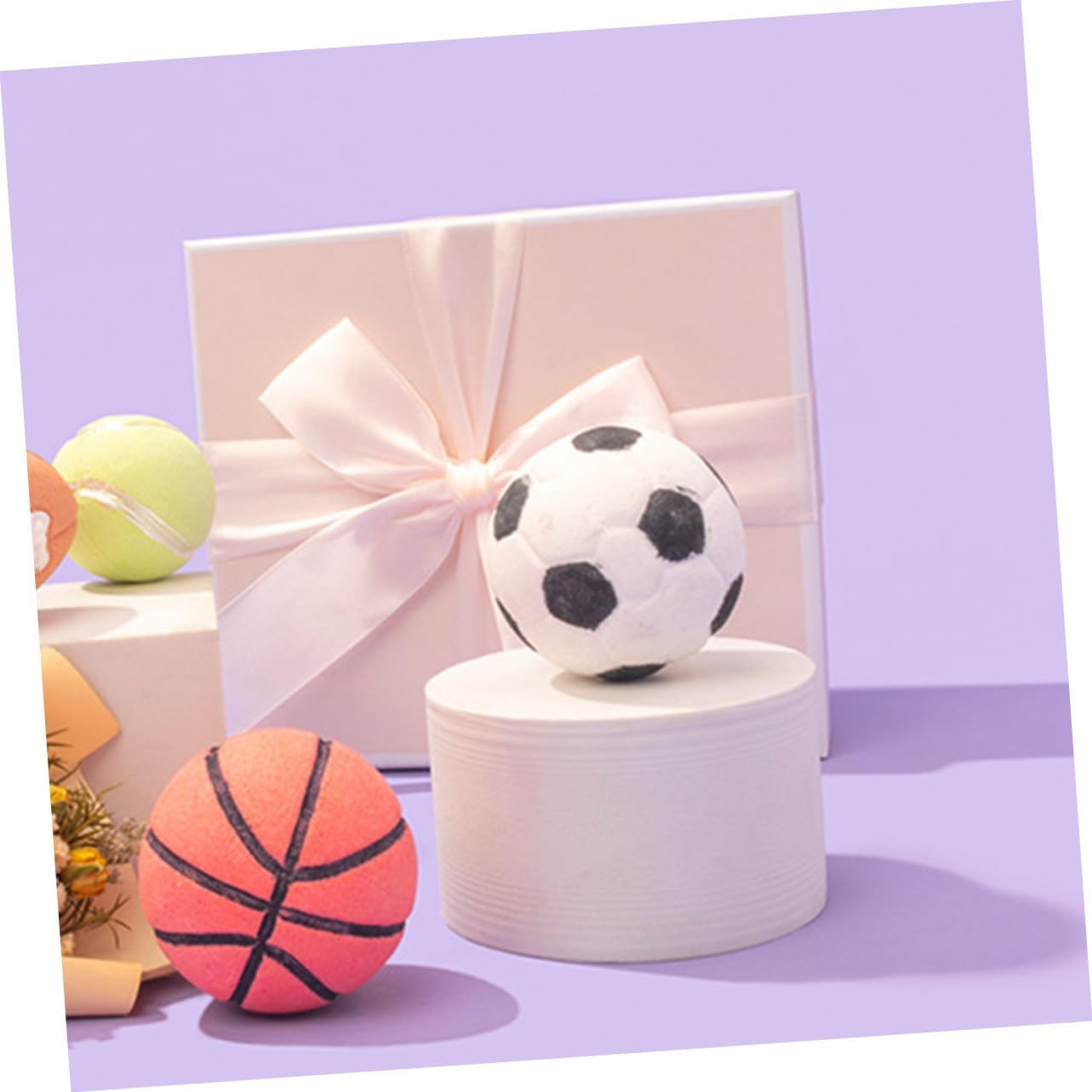 IWOWHERO Essential Oil Bath Salt Football Shape Natural Skin-Friendly Bathing Set for Relaxation image number 3