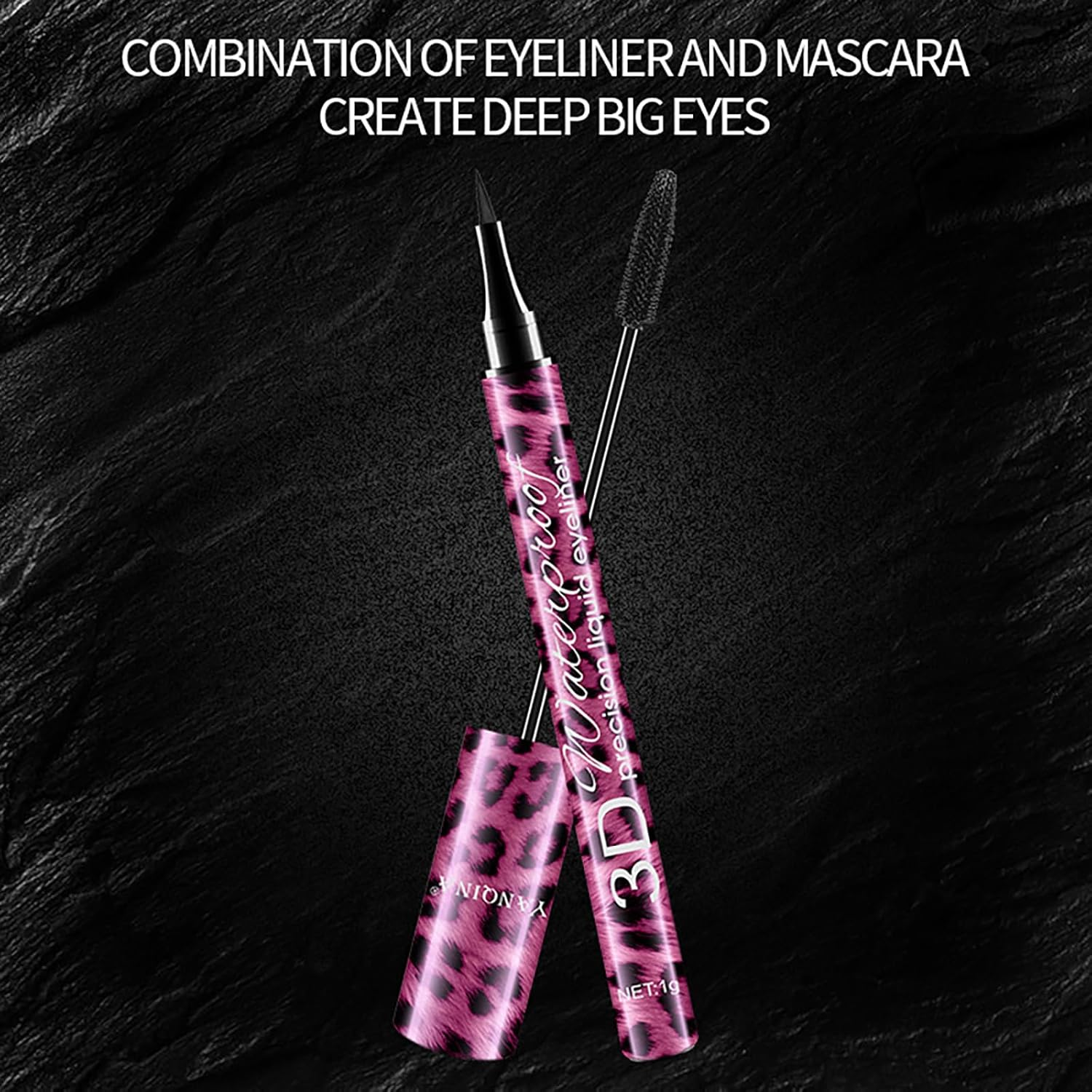 Volksrose 4D Silk Fiber Lash Mascara & Eyeliner Kit,Black Silk Fiber Lash Mascara Waterproof & Smudge-Proof, Lengthening Natural Extension Mascara Liquid Eye Liner,Long-Lasting No Flaking image number 1