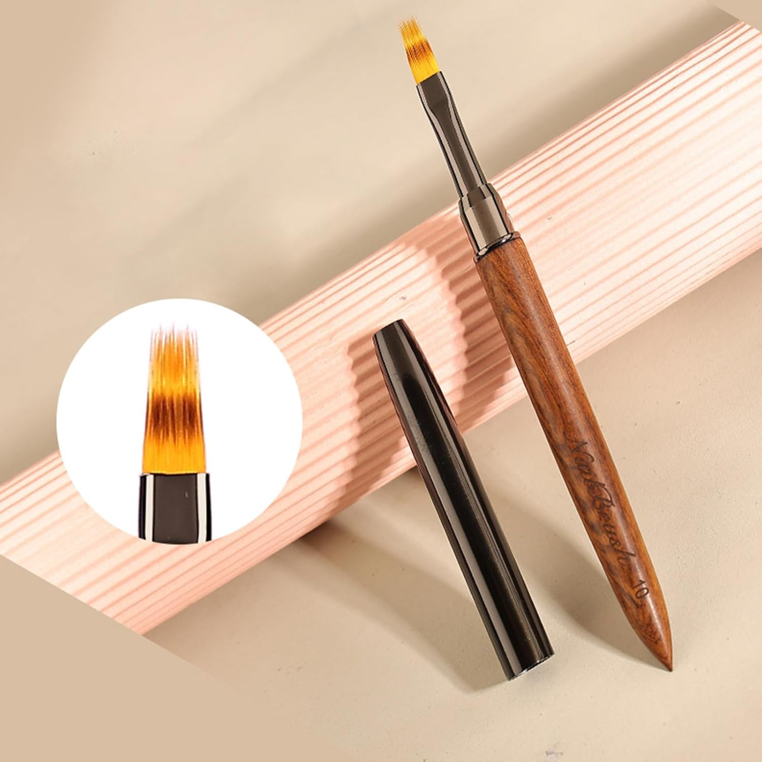 Nail Design Brushes,Nail Design Painting Brushes - Sandalwood Polish Brush for Thin Details, Fine Drawing, Long Lines, Home Use and Professional Salon image number 5