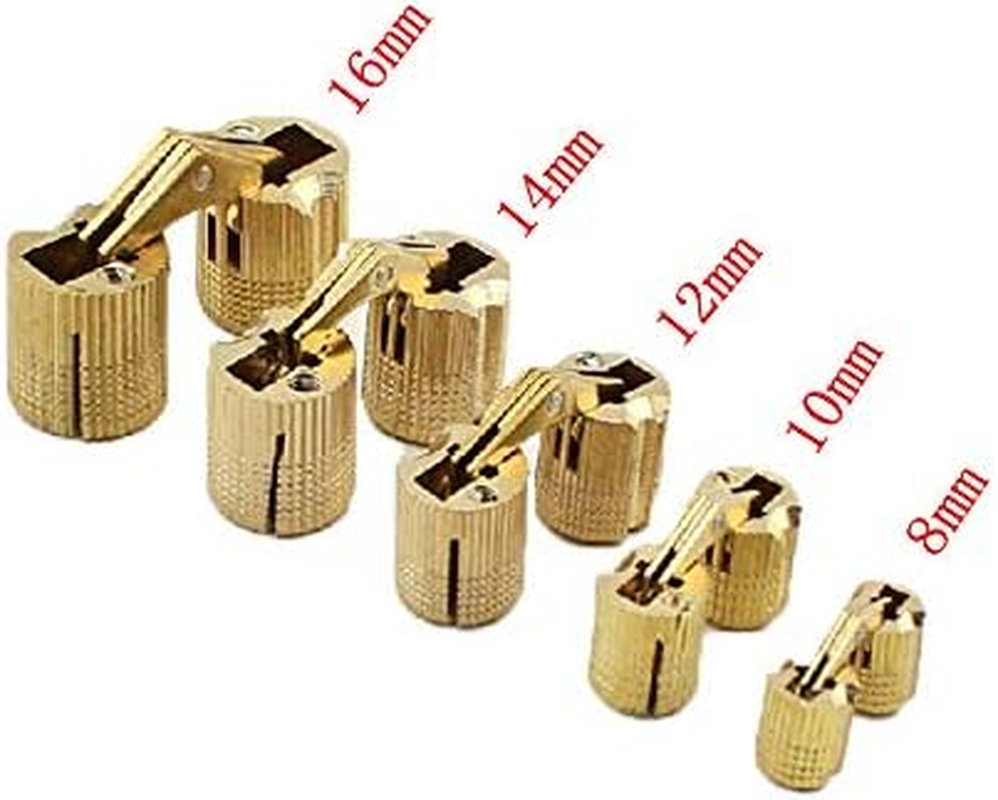Tophomer 4 Pcs Hidden Copper Barrel Hinges, Classic Style, Unfinished Finish, Recessed Mount, 180 Degree Rotation, 6 Sizes to Choose image number 6