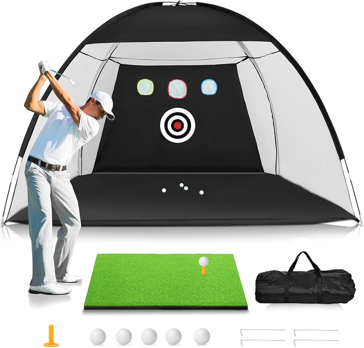 300 * 210 * 180Cm Golf Practice Net, Golf Training Net for Backyard Chipping Driving, Garage, Outdoor/Indoor image number 6