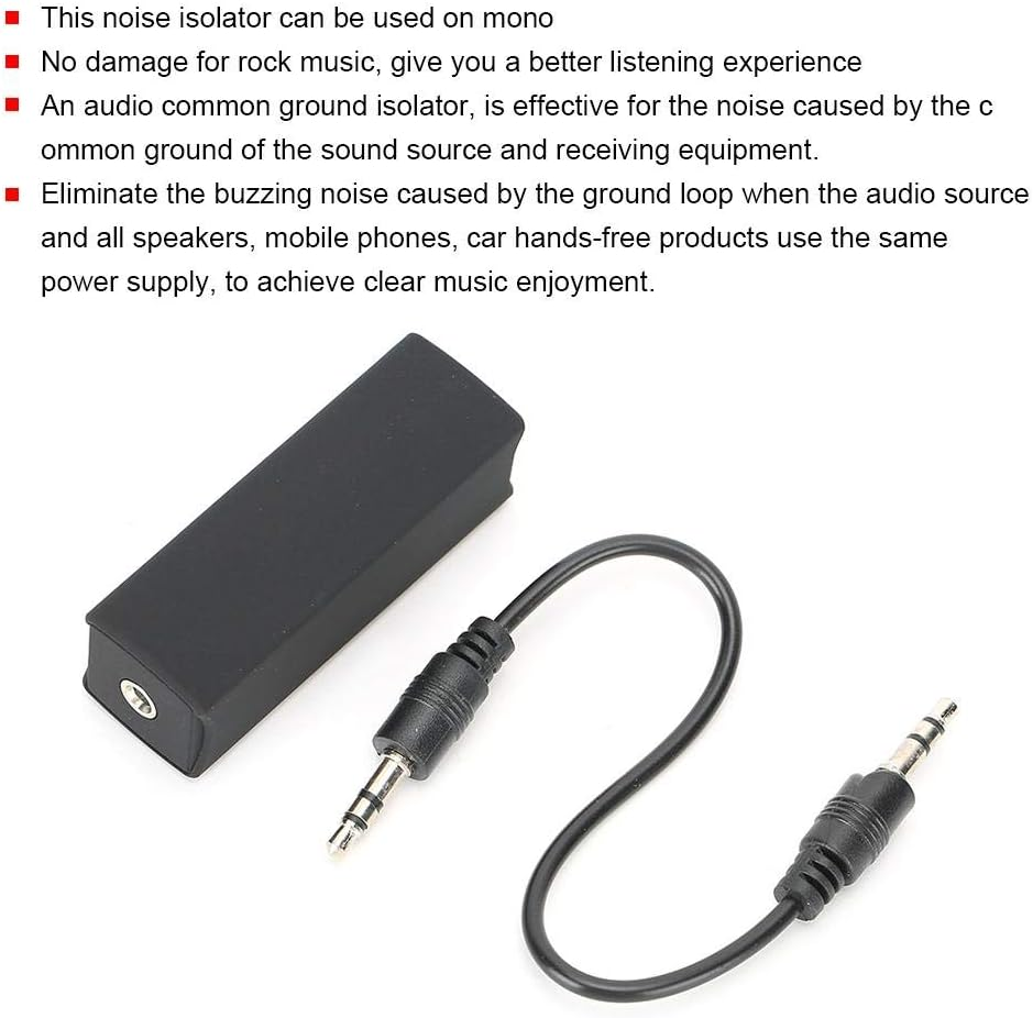 Oumij1 3.5Mm Noise Isolator Ground Loop Noise Filter Isolator for Home Stereo Car Audio with 3.5Mm/0.1In Audio Cable image number 6
