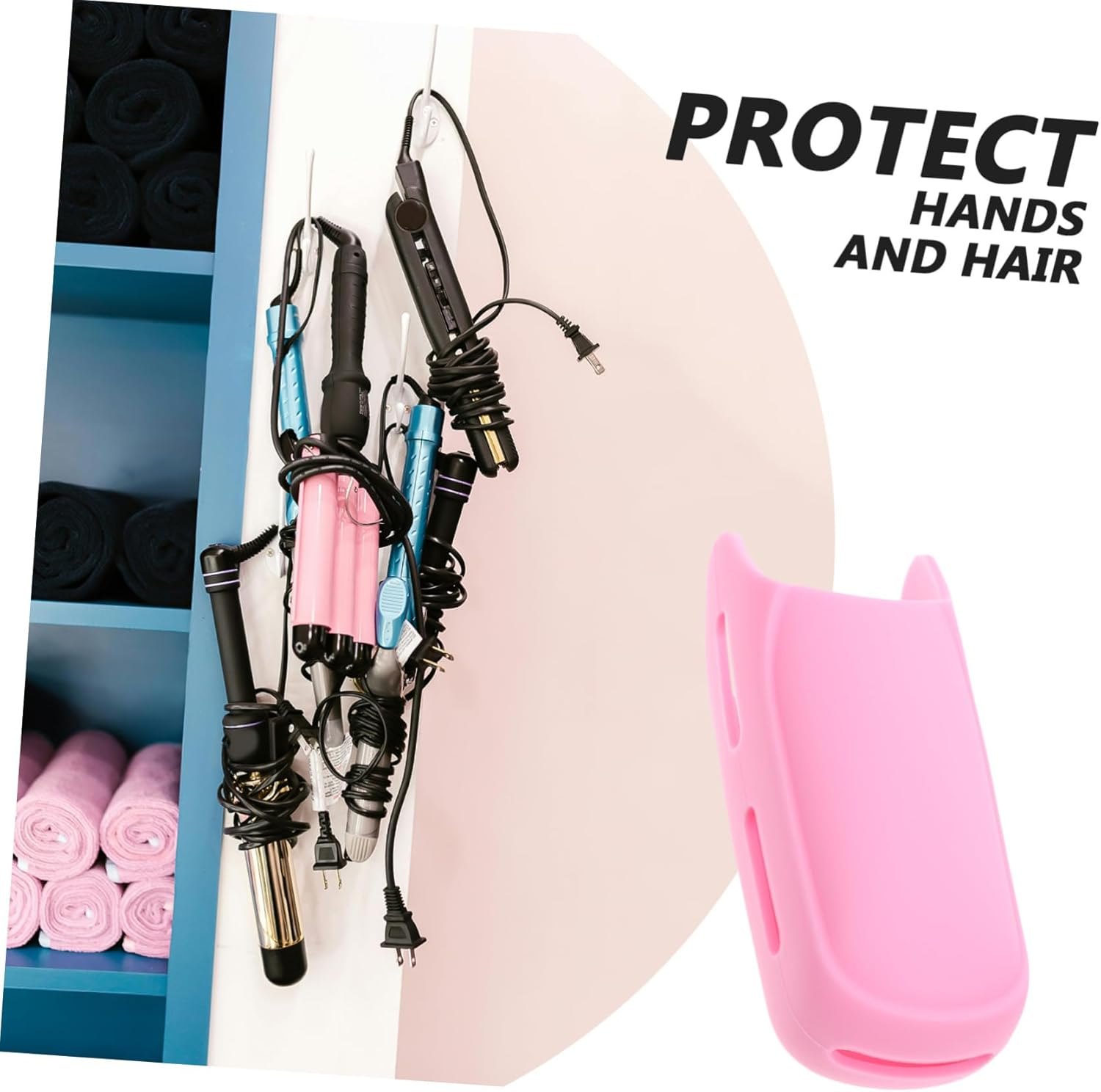 WOONEKY Hair Curler Cover Heat Resistant for Flat Irons Hair Iron Sleeve Silicone Protection