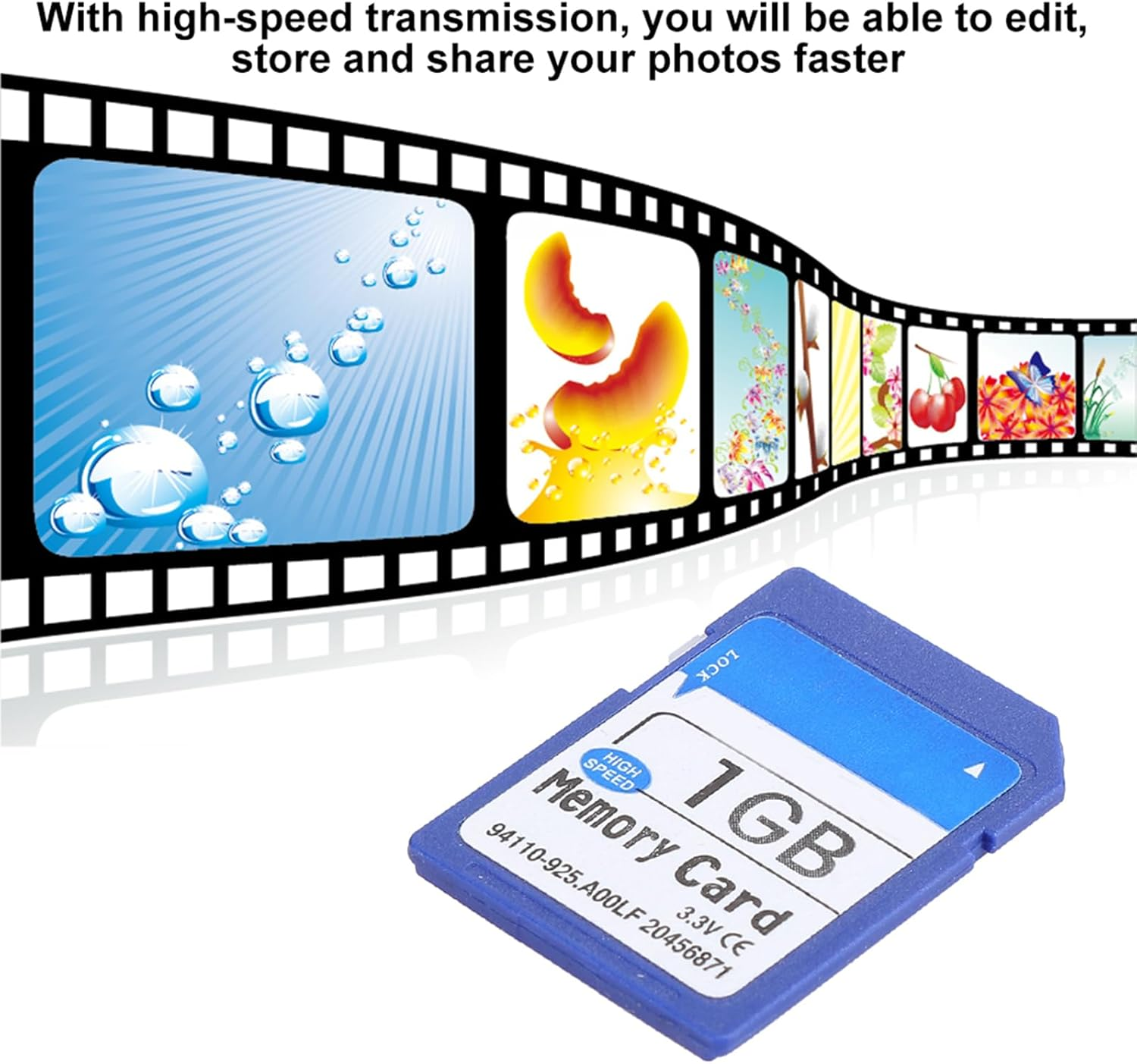 SD Card, Flash Memory Card Secure Digital Memory Cards Data Storage Fast Read Speed 90Mb/S for Cameras SLR Music Photos Storage(1Gb) image number 1