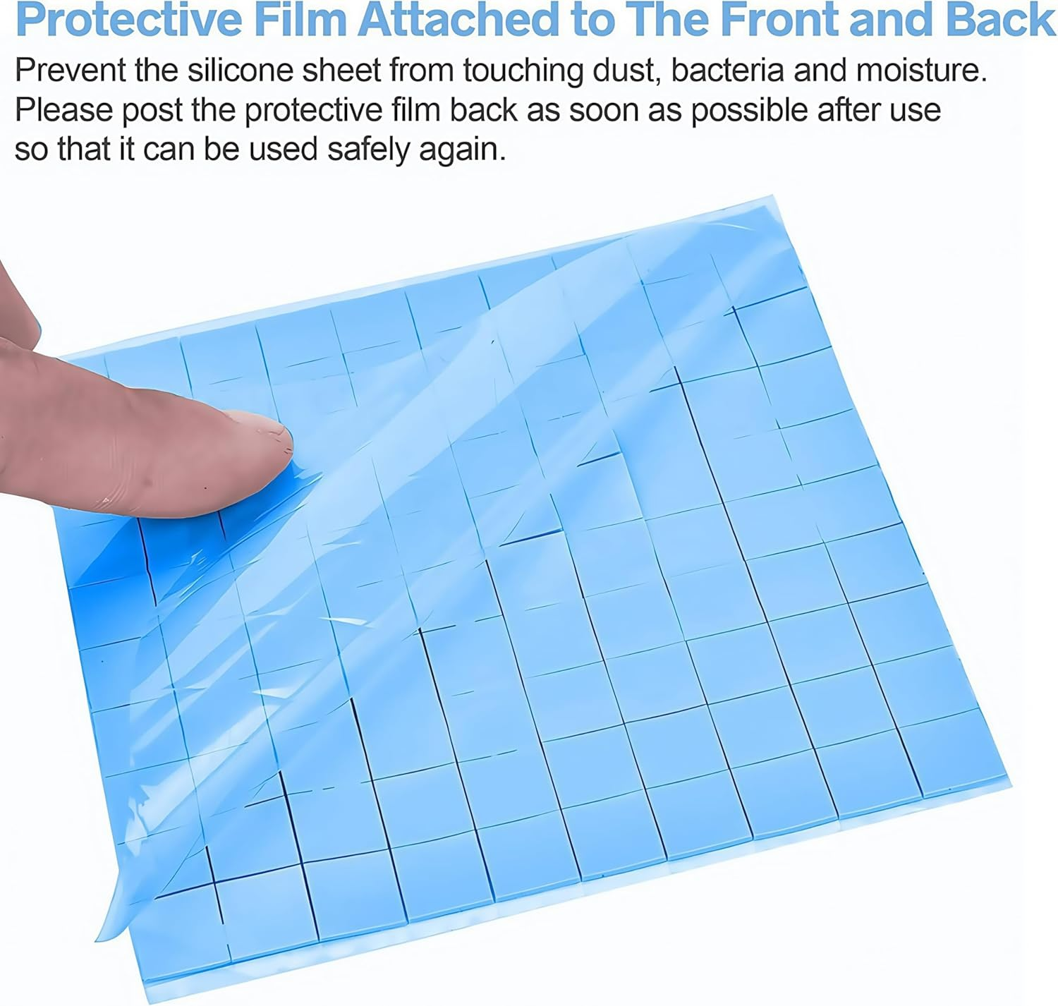 ADWITS 100 Pieces 10X10X1Mm Thermally Conductive Silicone Pads, Soft Cooling Pad for GPU LED PSU TV DDR Module IC Chipset -Blue image number 5